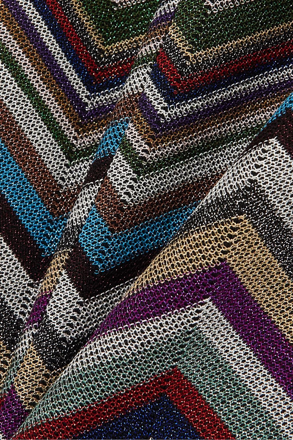 MISSONI تنورة من مزيج الصوف من نسيج بحبكة كروشيه بلون معدني