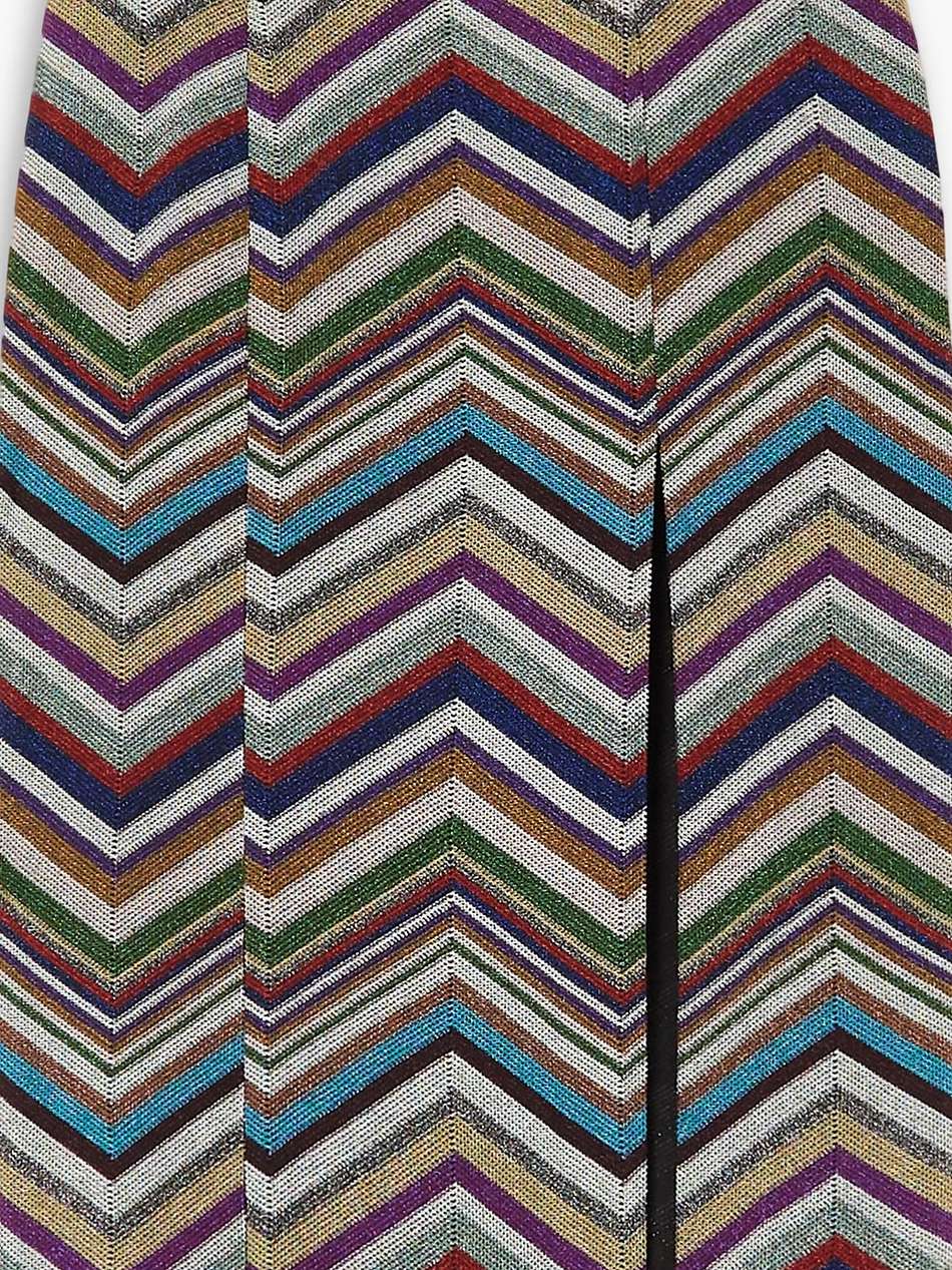 metallic crochet-knit wool-blend skirt