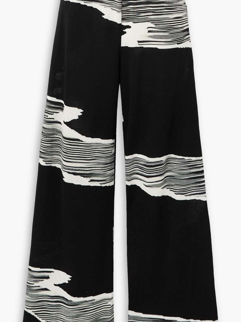 space-dyed intarsia wool wide-leg pants