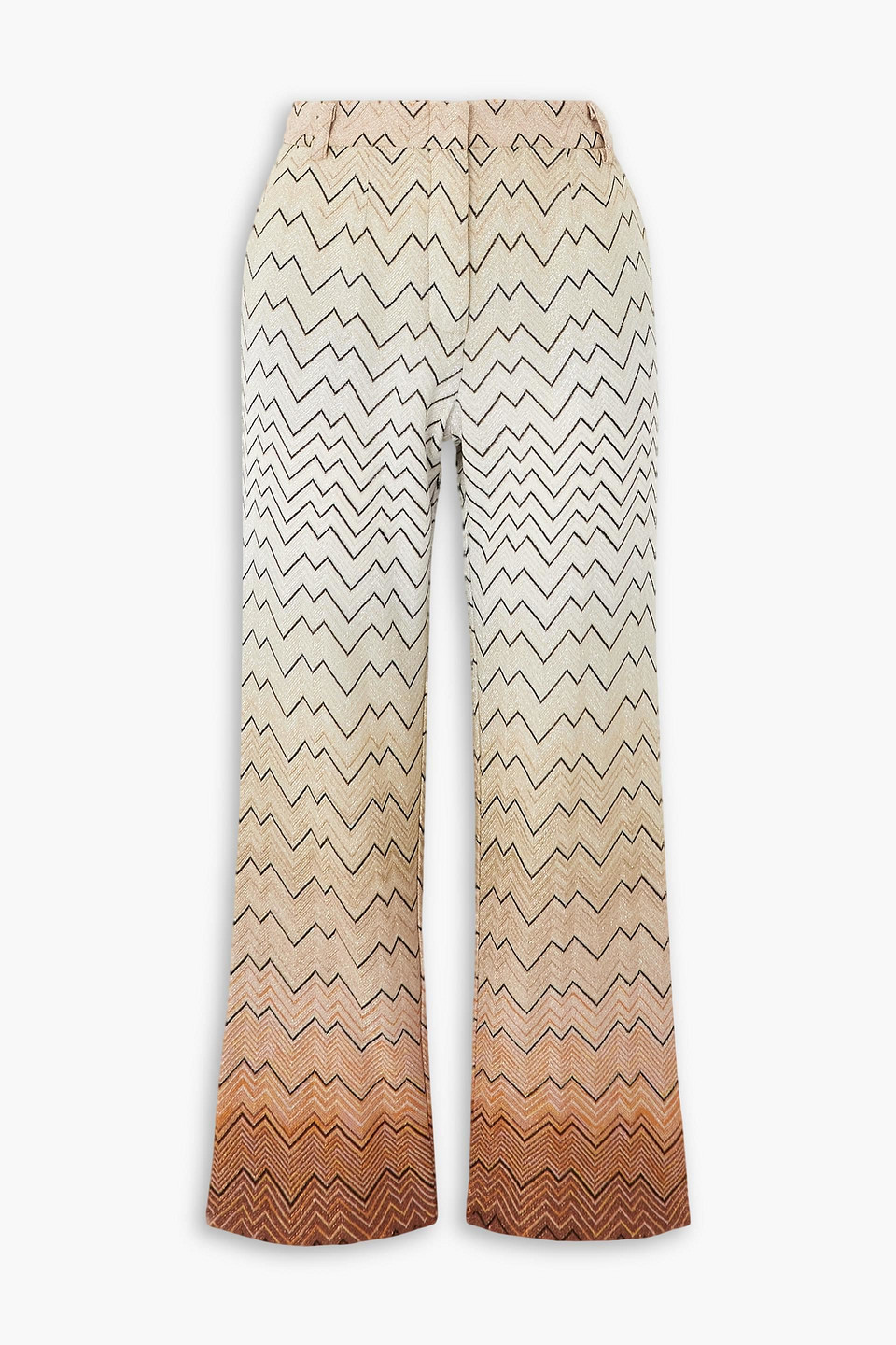 Missoni Dégradé Crochet-knit Straight-leg Pants In Beige