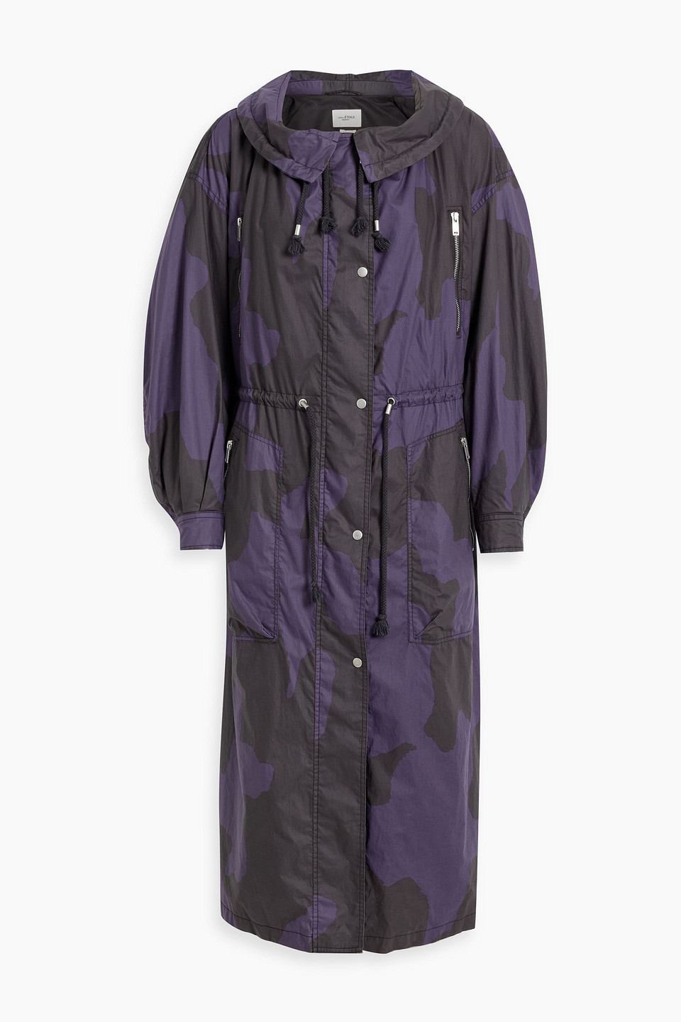 Isabel Marant Étoile Bertheley Camouflage-print Cotton Hooded Parka In Black