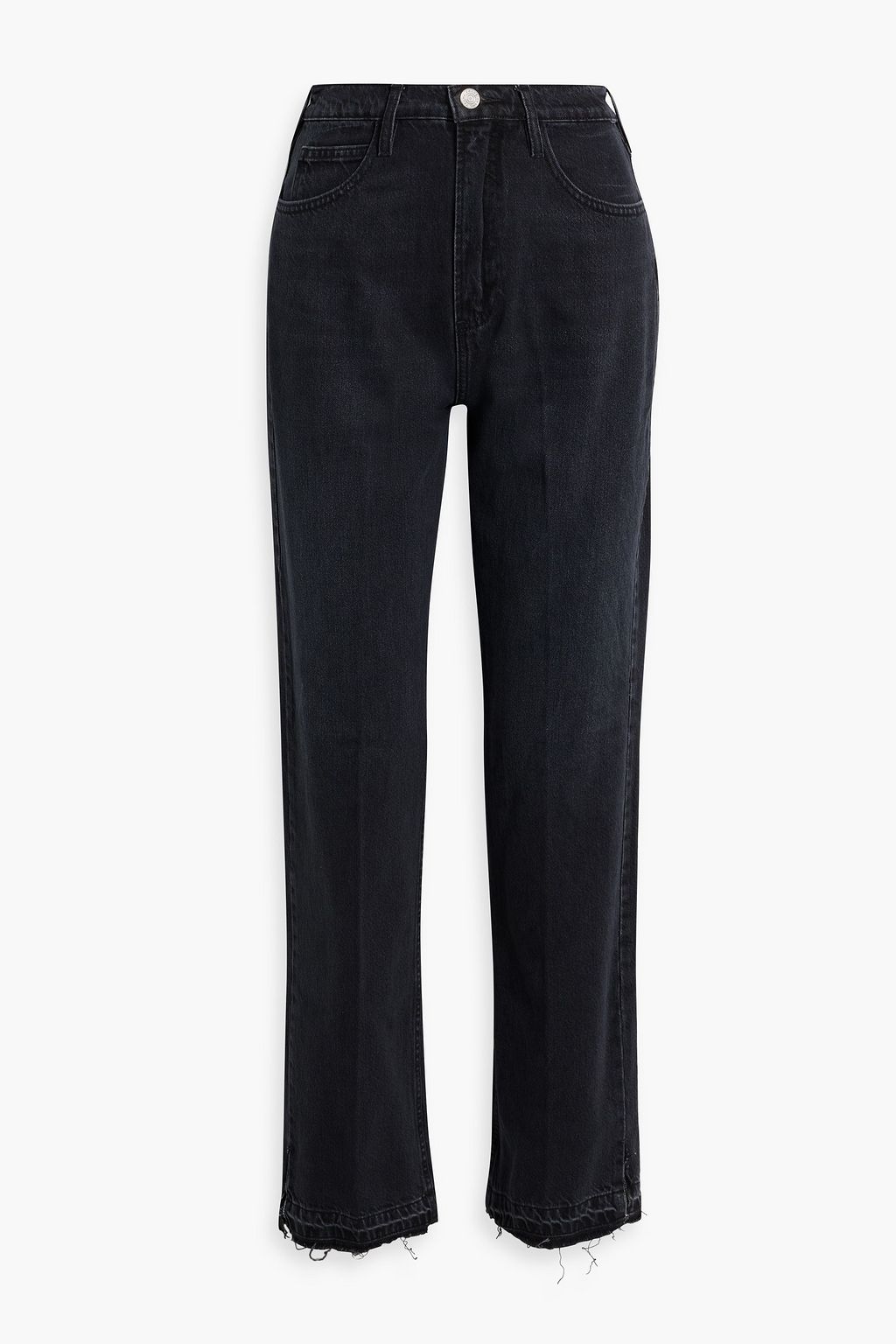 High rise frayed jeans hotsell