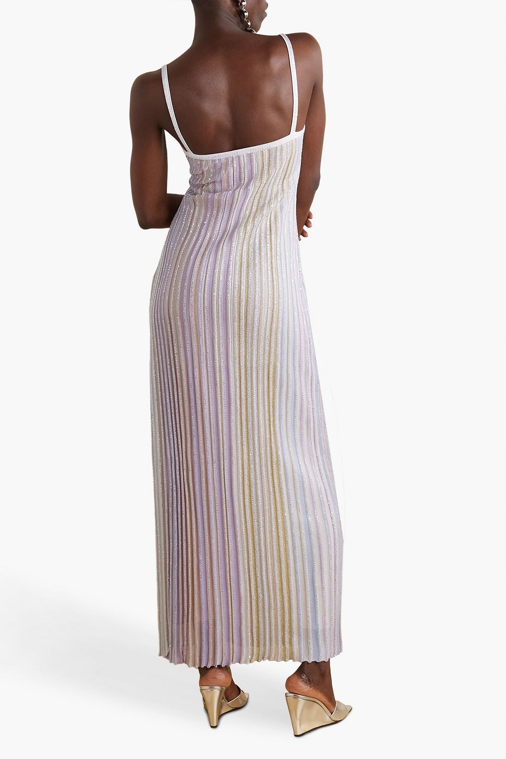 MISSONI Sequinembellished striped crochetknit maxi dress THE