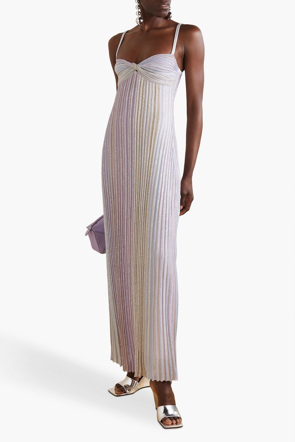 MISSONI Sequinembellished striped crochetknit maxi dress THE