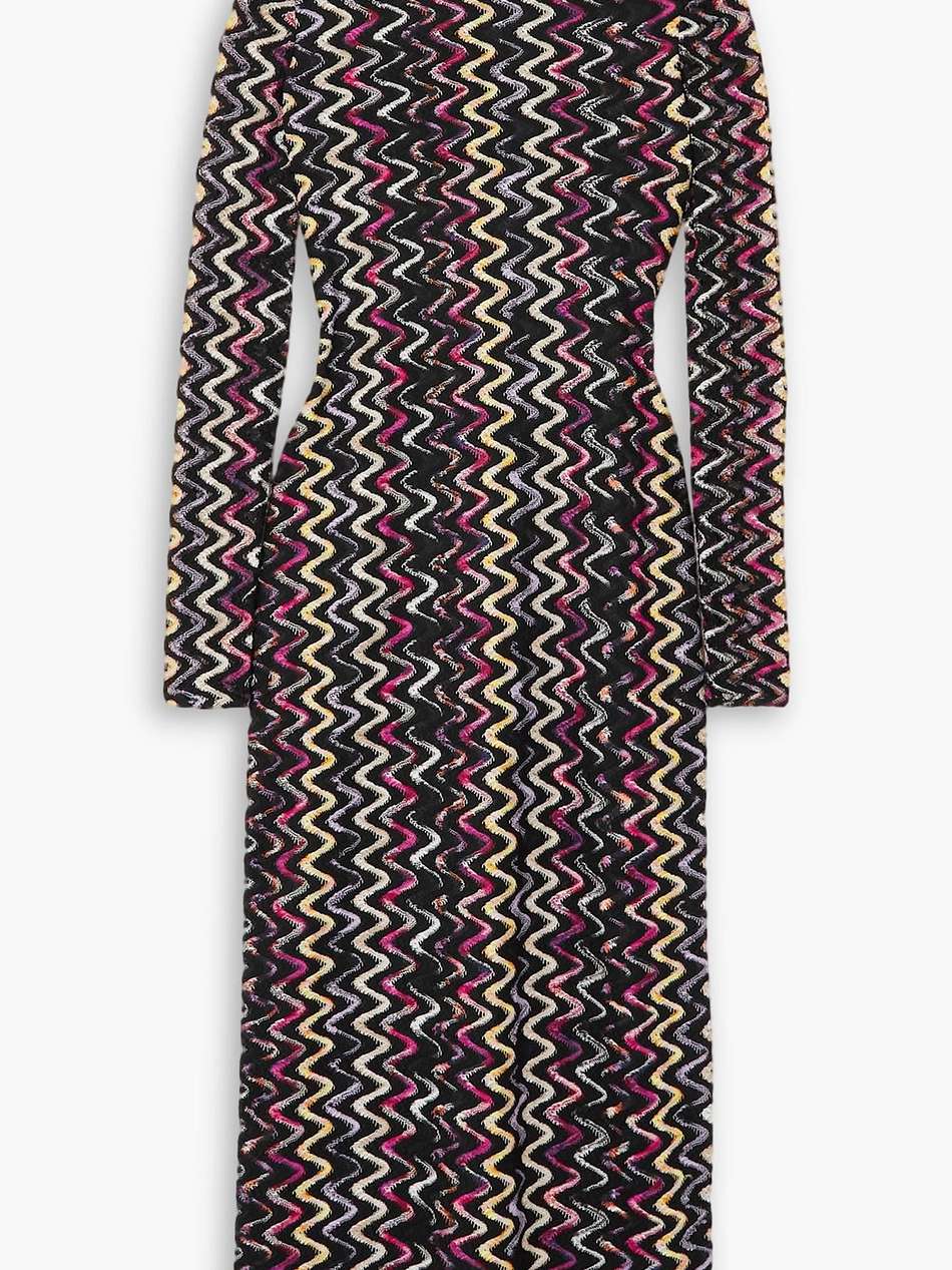 jacquard-knit wool-blend turtleneck maxi dress