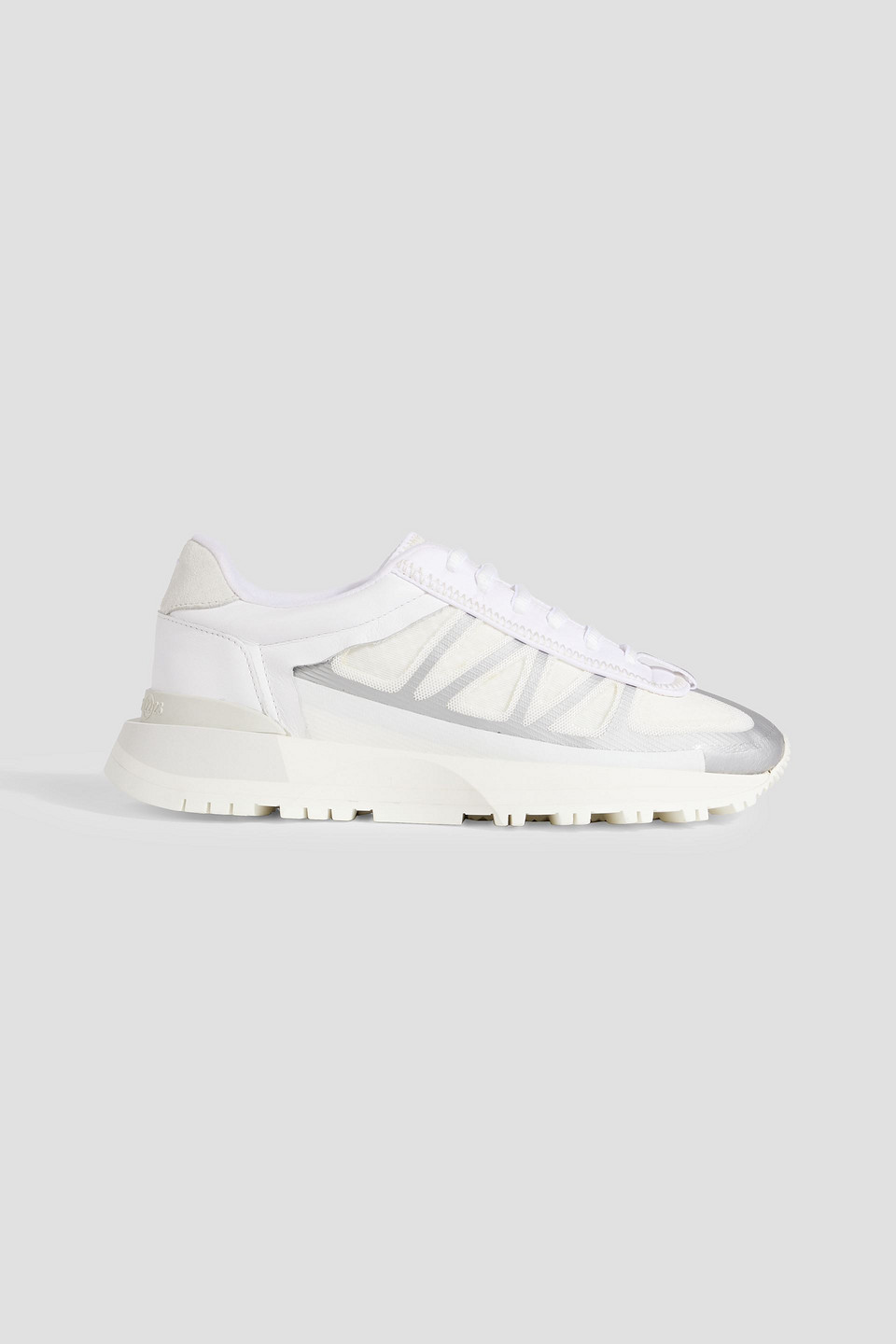 Maison Margiela 50-50 Coated Mesh And Leather Sneakers In White