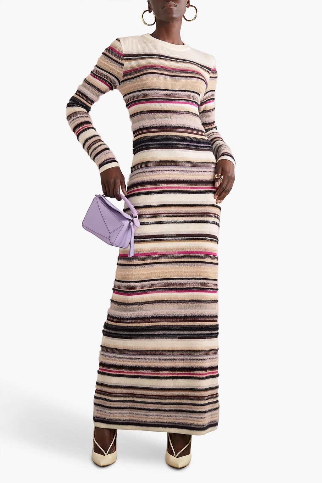 MISSONI Striped silk-blend maxi dress