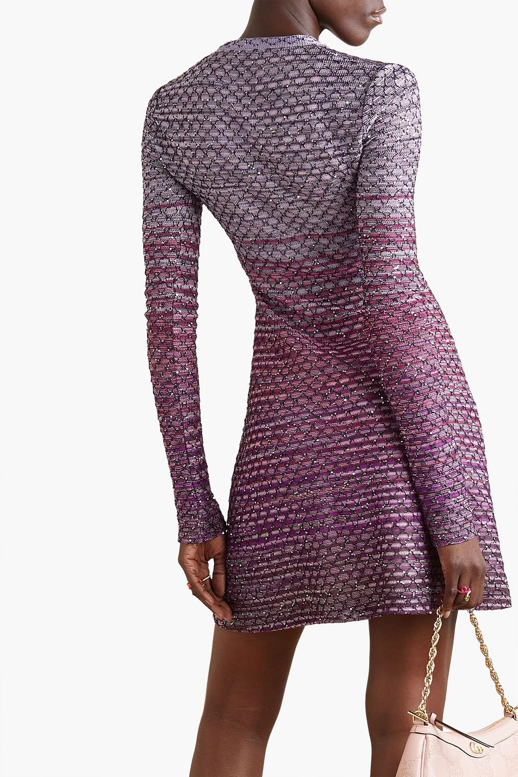 MISSONI 장식 디테일 크로셰 니트 미니 드레스