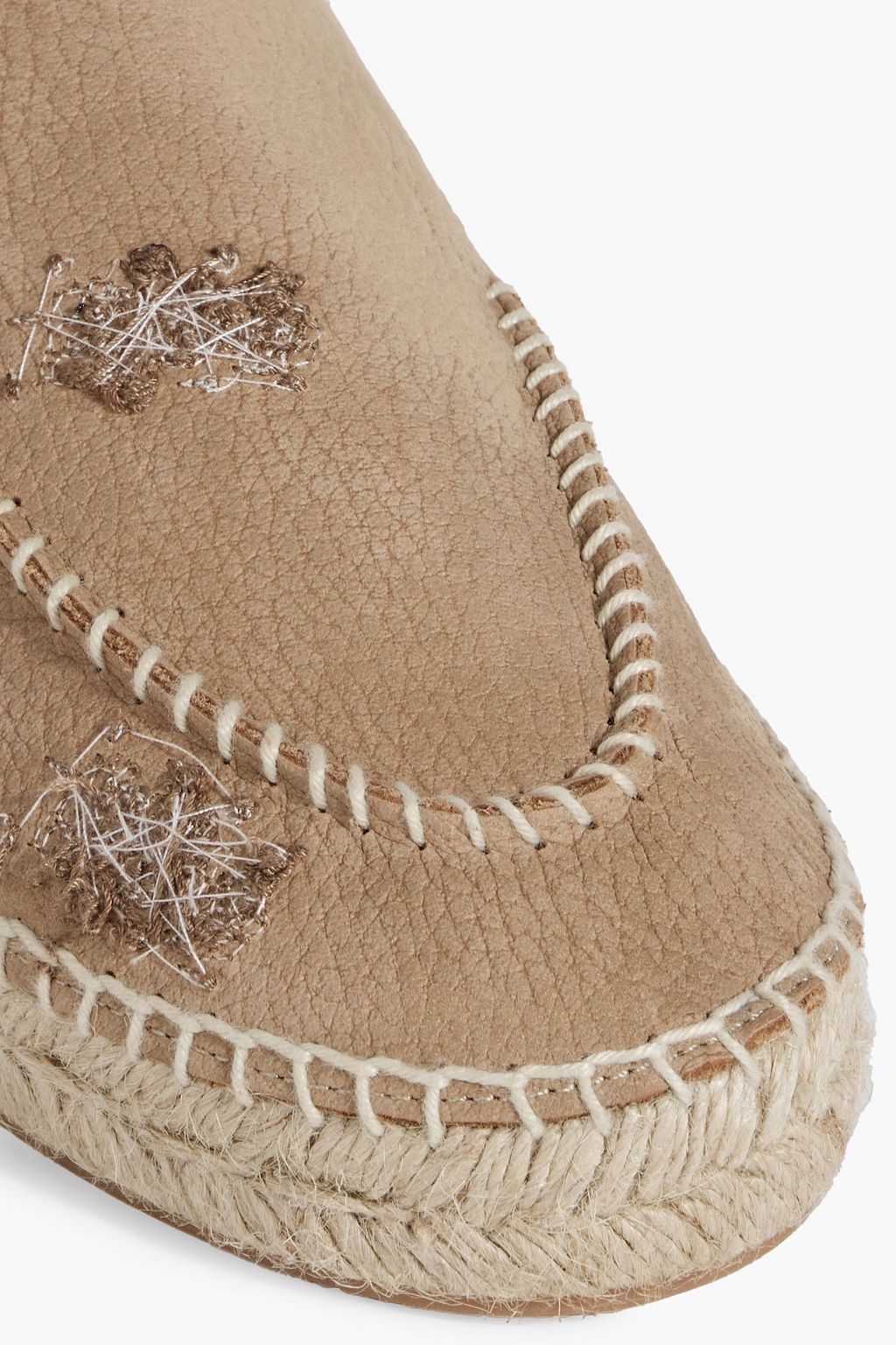 MAISON MARGIELA حذاء ميول إسبادريل مصنوع من الجلد المُحبّب ومطرّز