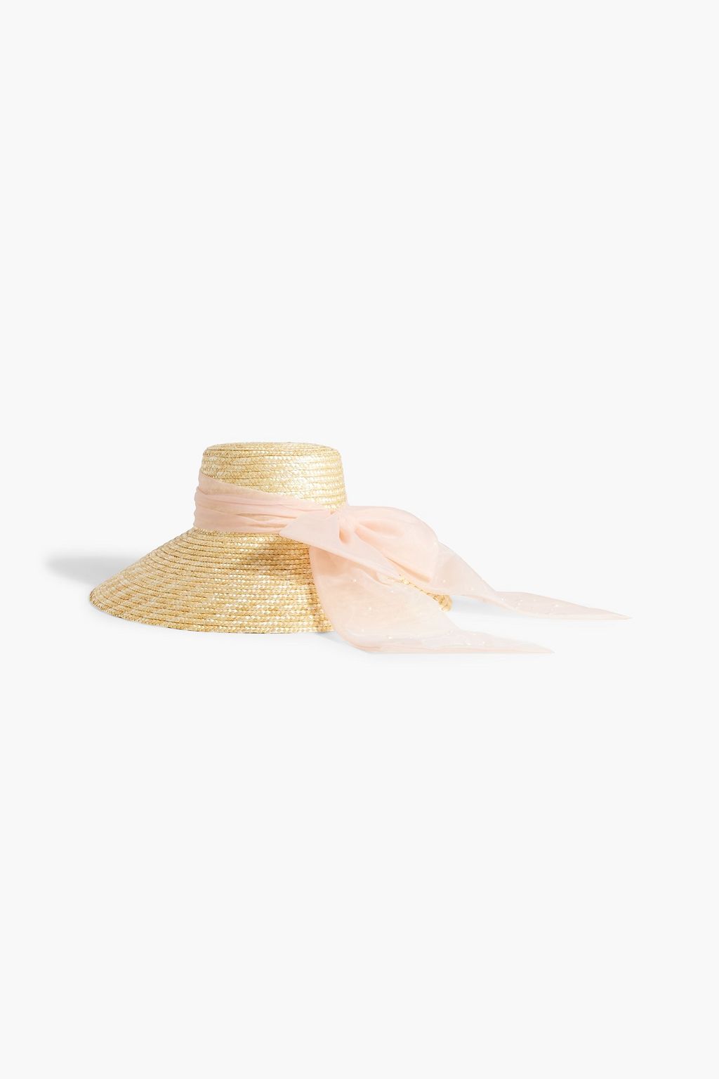 EUGENIA KIM Mirabel embellished chiffon-trimmed straw sunhat