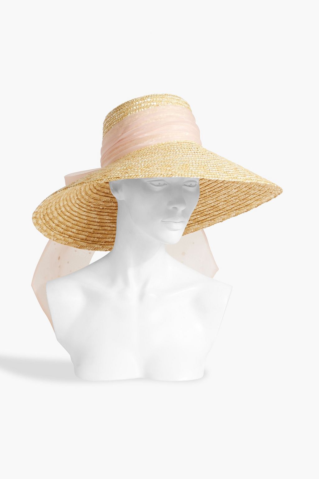 EUGENIA KIM Mirabel embellished chiffon-trimmed straw sunhat