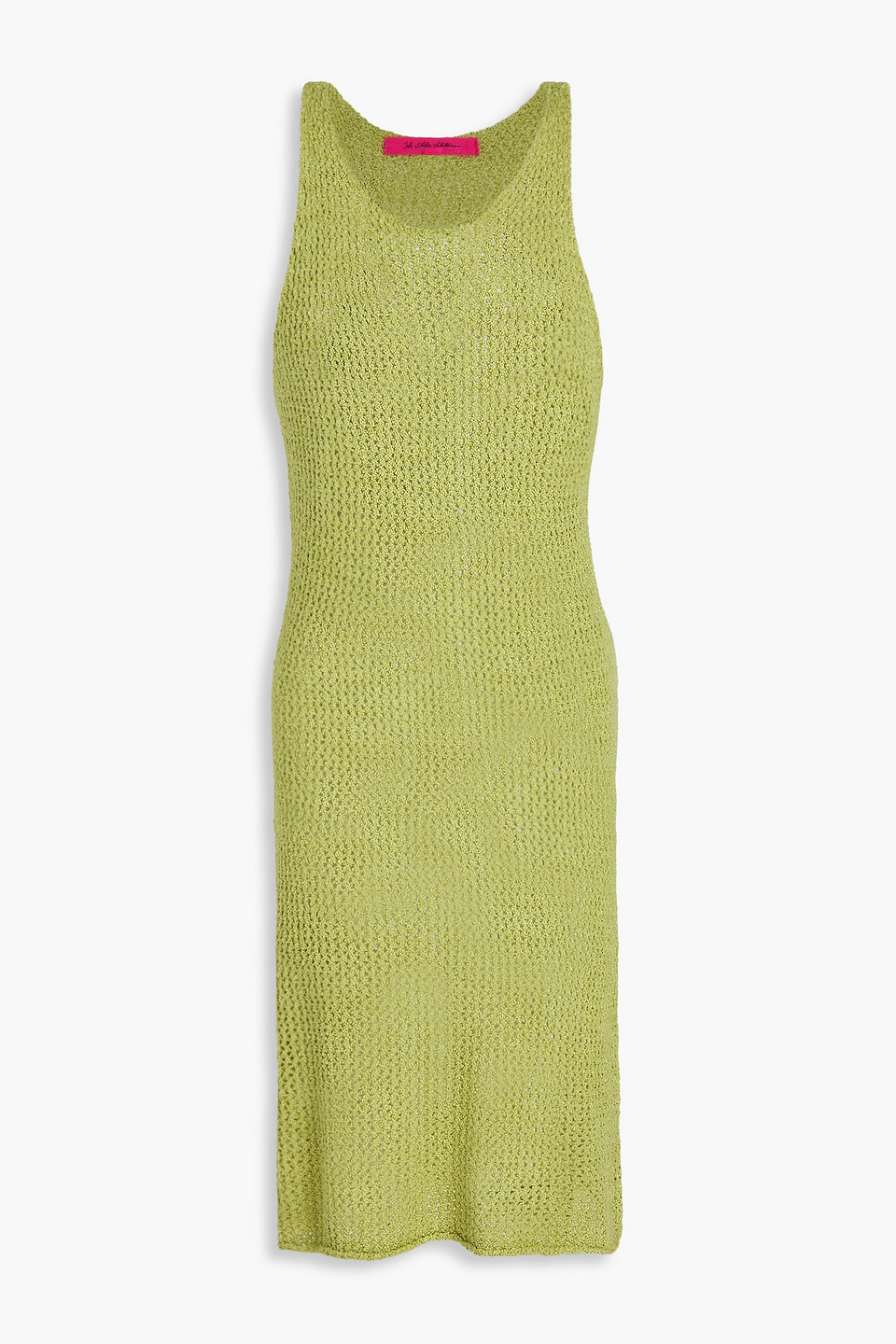 The Elder Statesman Bouclé-knit Mulberry Silk Mini Dress In Green