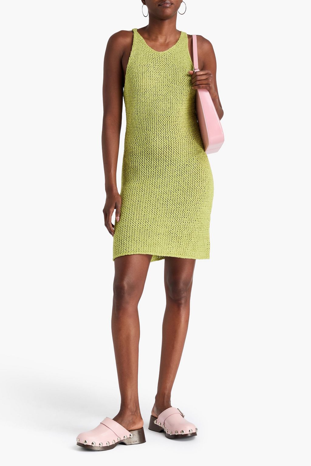 THE ELDER STATESMAN Minikleid aus Maulbeerseide und Bouclé-Strick