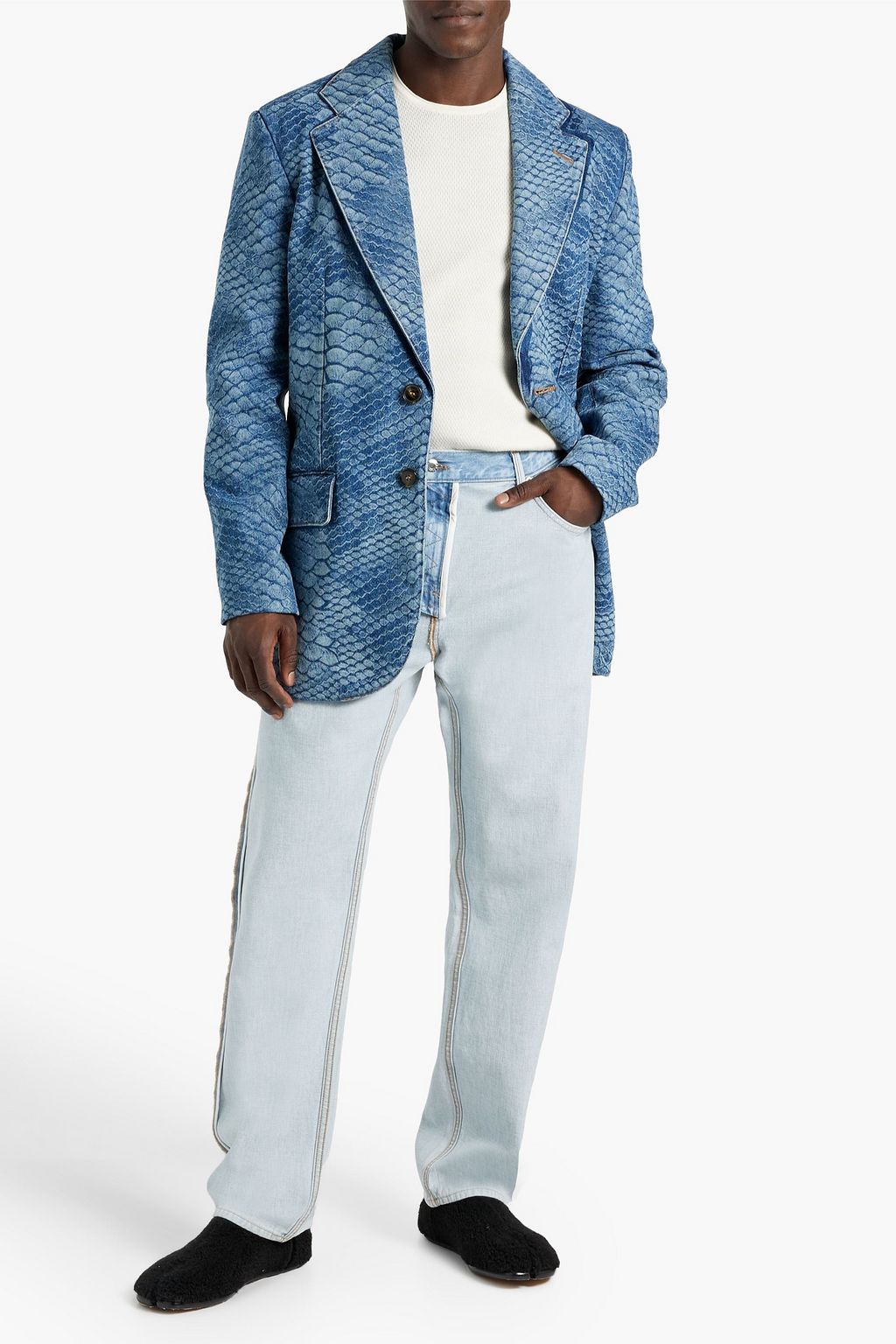 MM6 MAISON MARGIELA Snake-print denim blazer