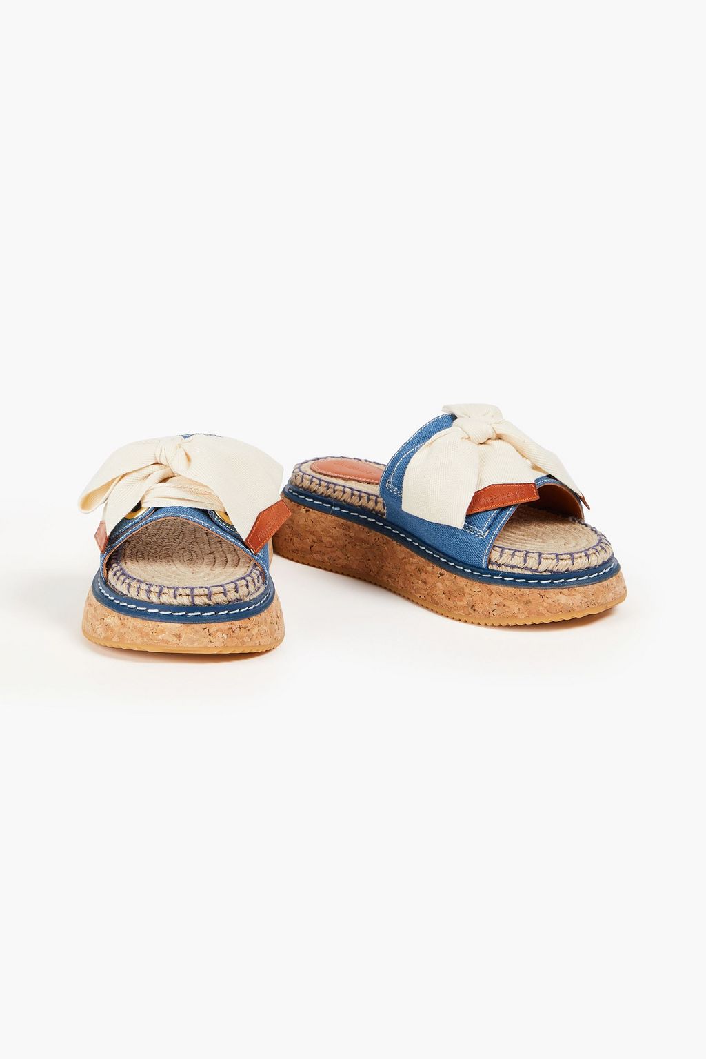 ZIMMERMANN Canvas and denim espadrille slides