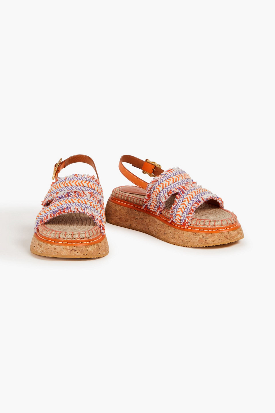 Zimmermann Espadrille-sandalen Mit Flechtdetails Und Fransen In Orange