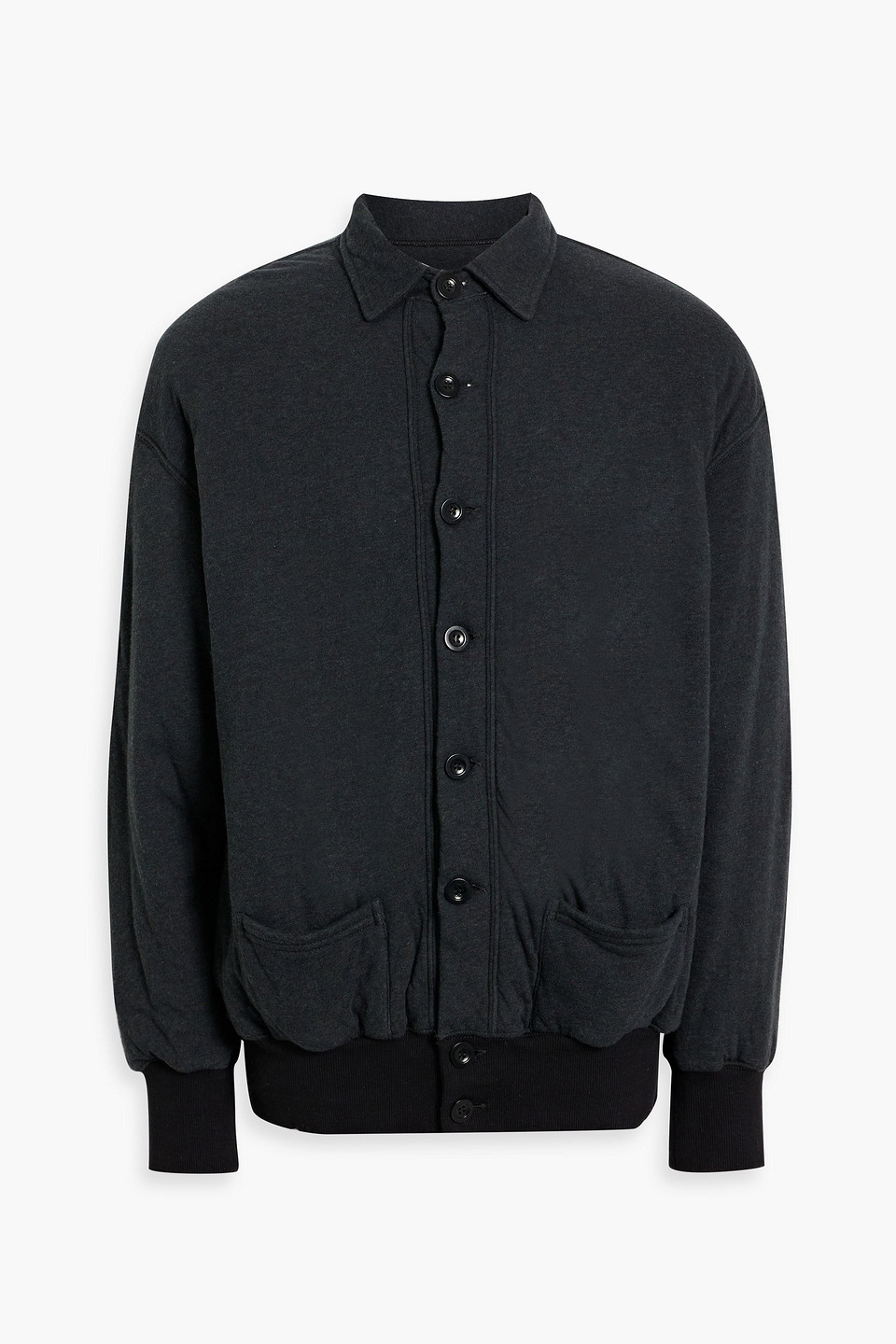 Maison Margiela Embroidered Cotton-jersey Jacket In Charcoal
