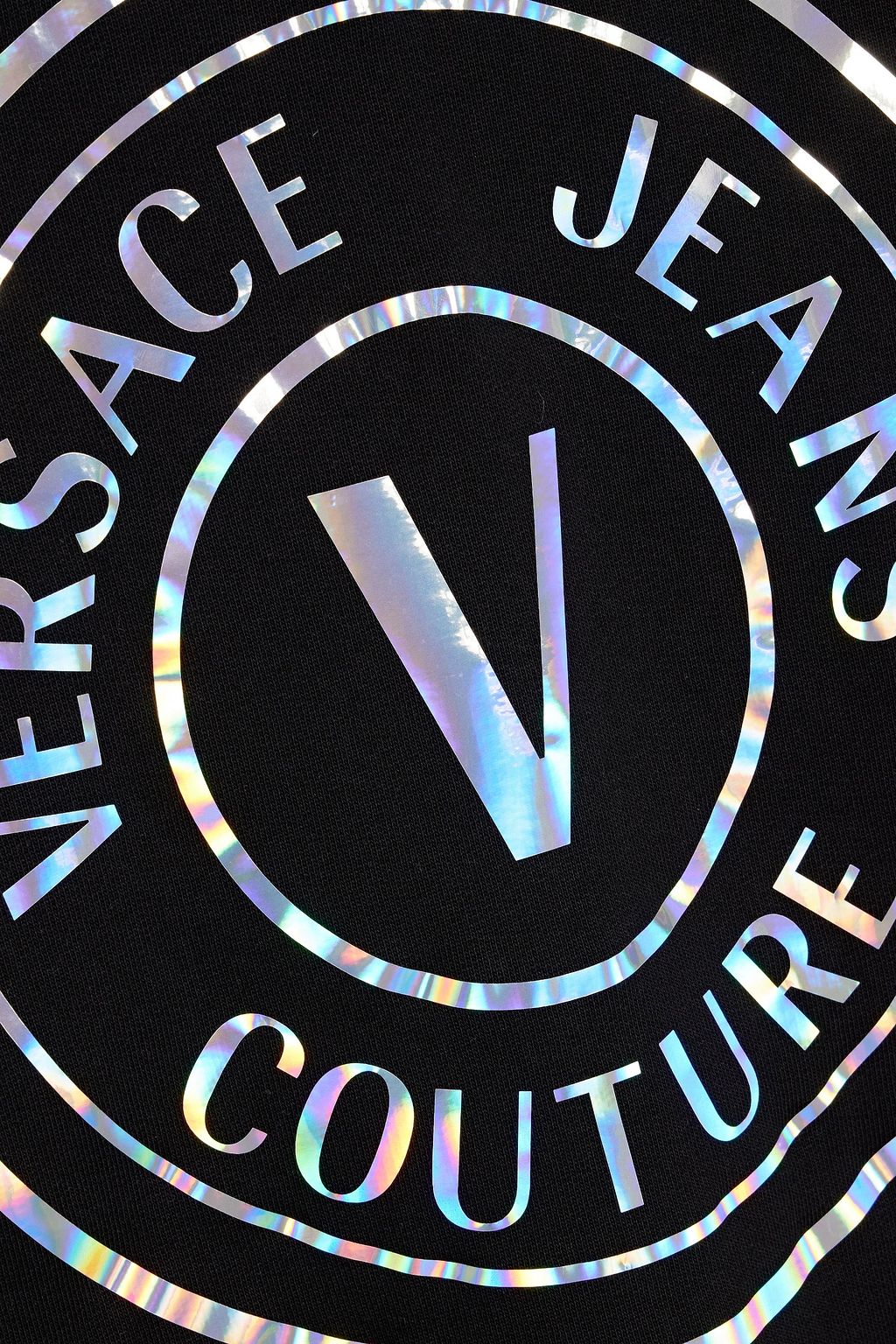 VERSACE JEANS COUTURE Logo-appliquéd cotton-fleece hoodie