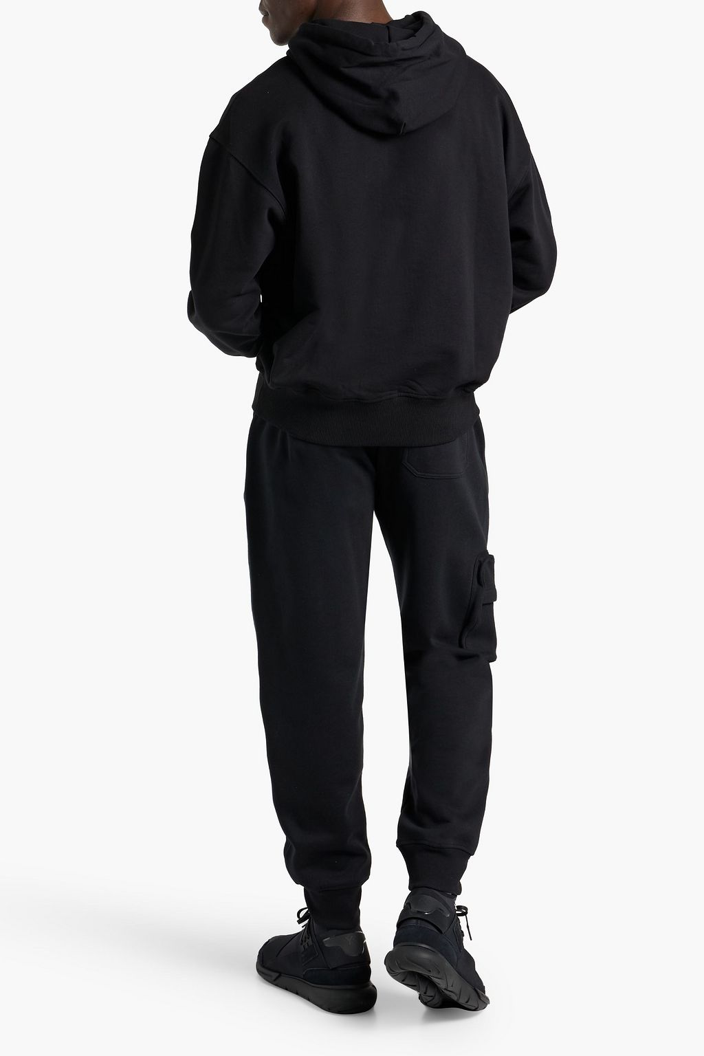 VERSACE JEANS COUTURE Logo-appliquéd cotton-fleece hoodie