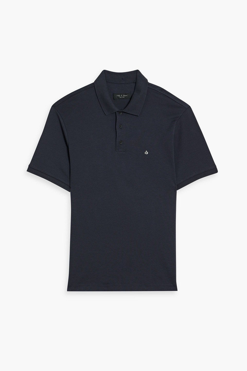 Rag & Bone Pima Cotton-jersey Polo Shirt In Midnight Blue