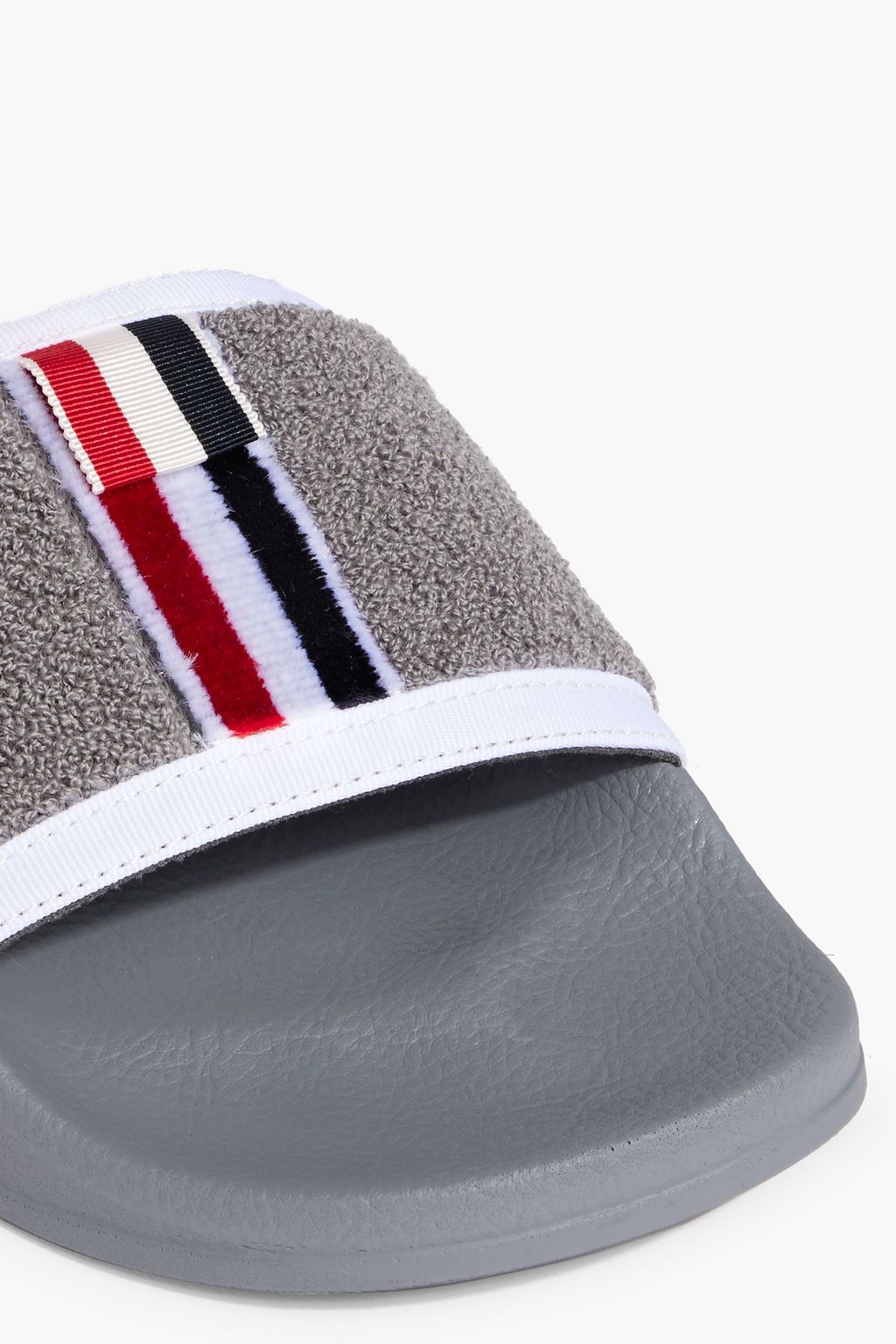 THOM BROWNE Striped terry slides