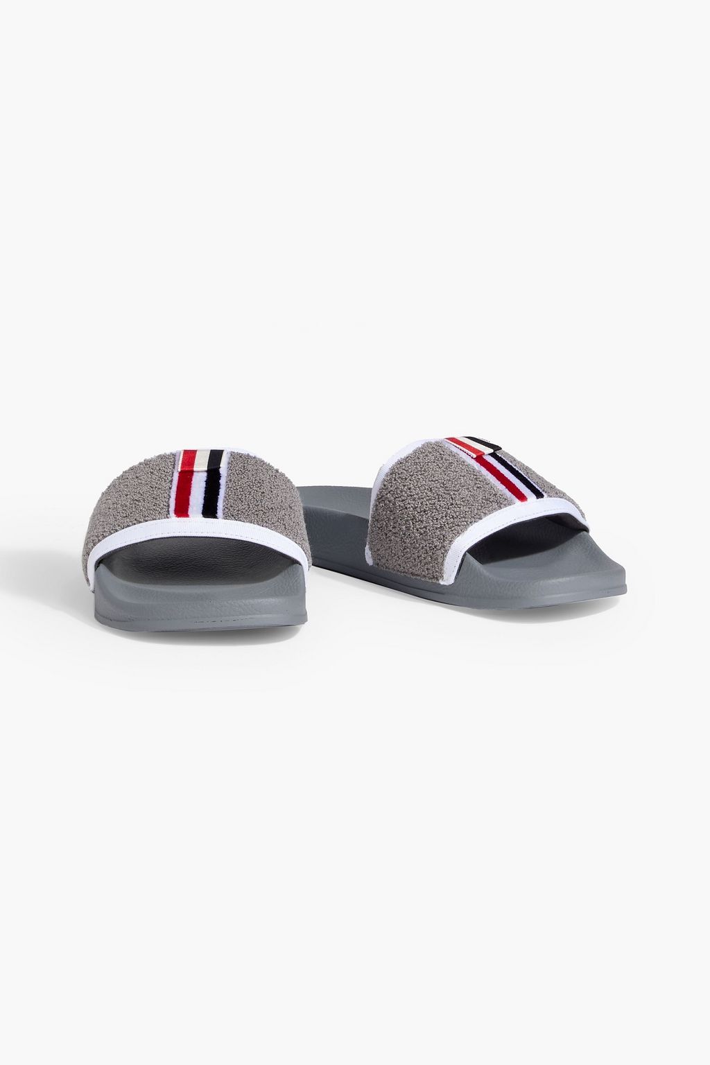 THOM BROWNE Striped terry slides