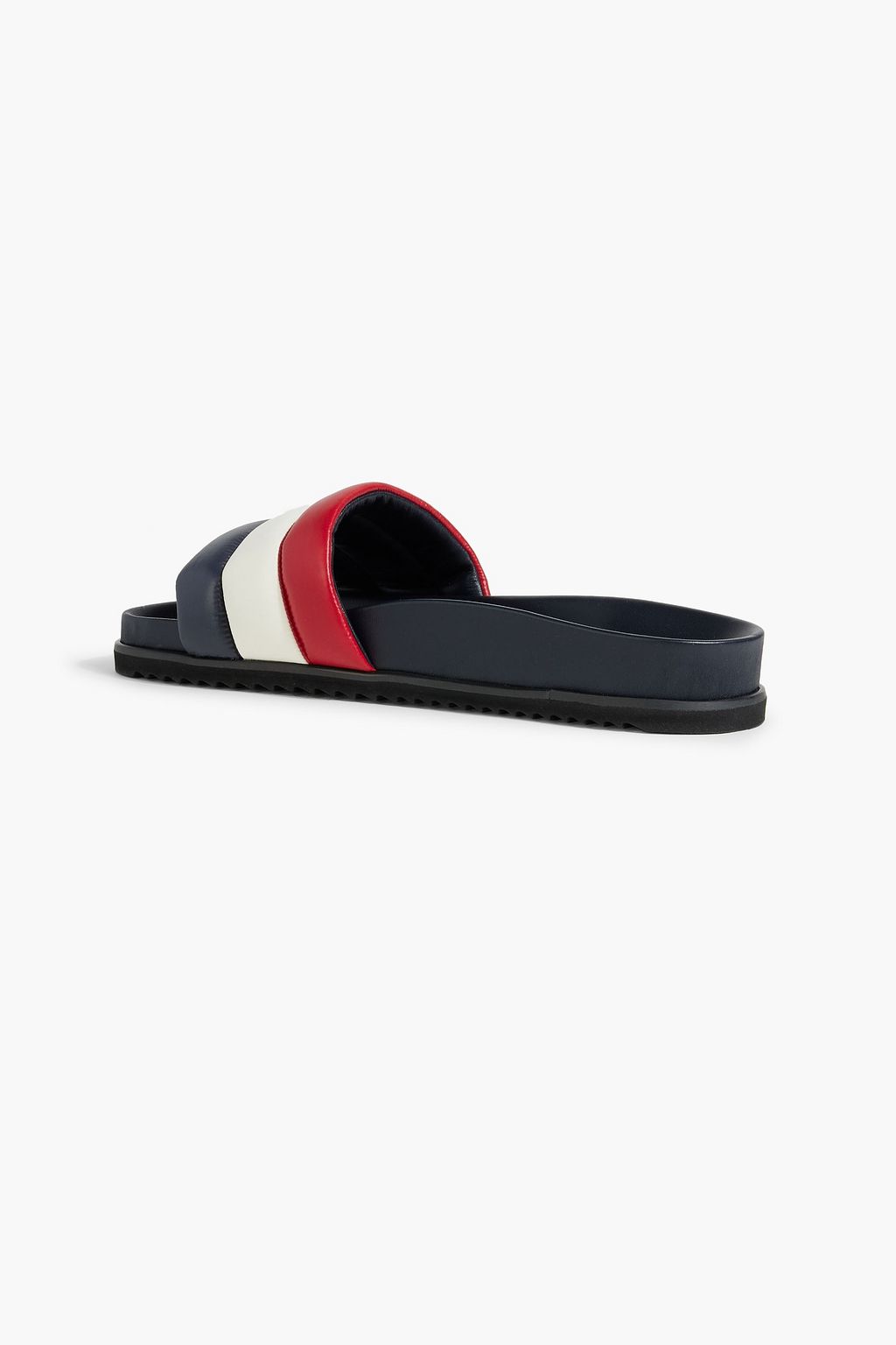 THOM BROWNE Striped quilted shell slides