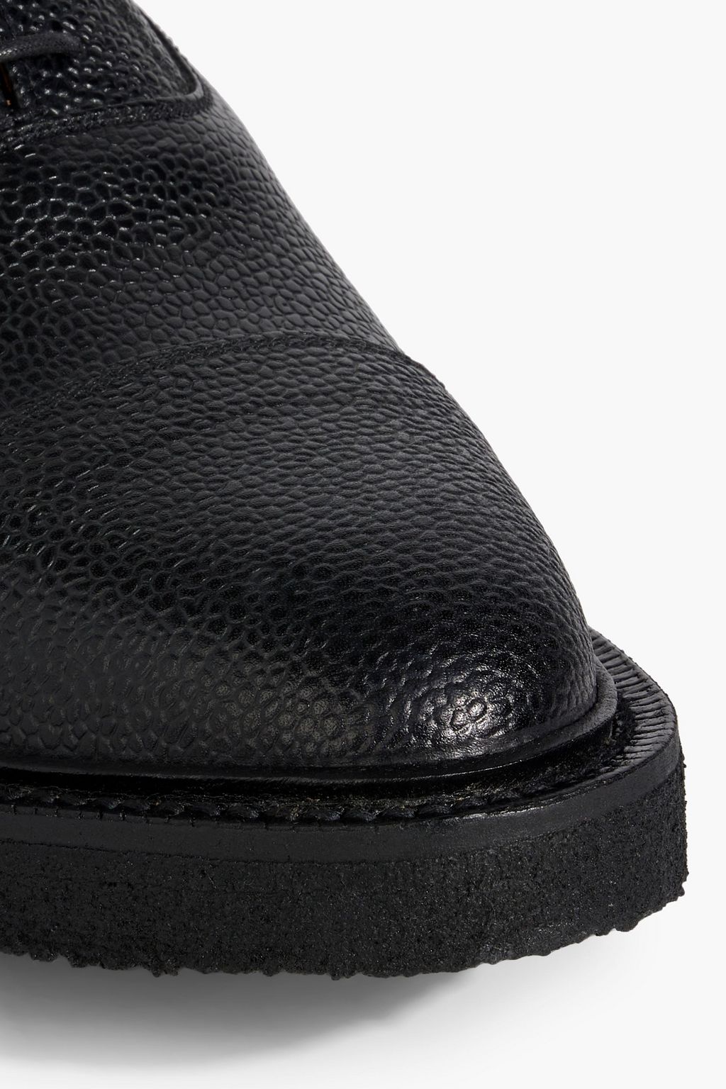THOM BROWNE Pebbled-leather Oxford shoes