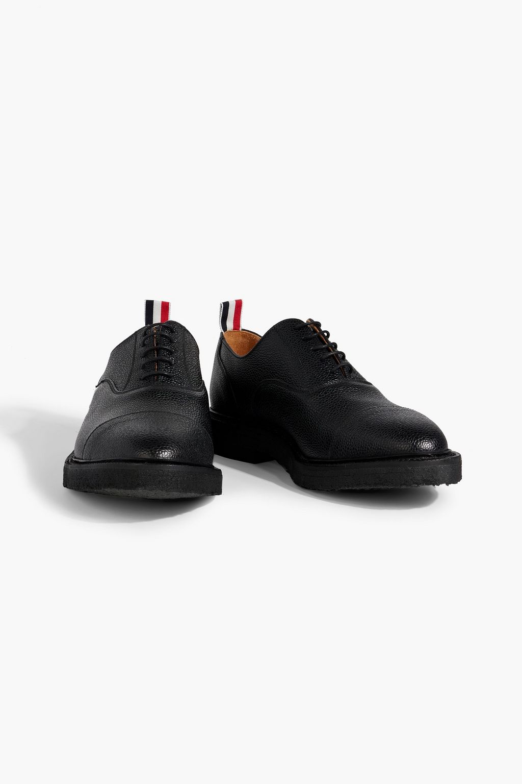 THOM BROWNE Pebbled-leather Oxford shoes