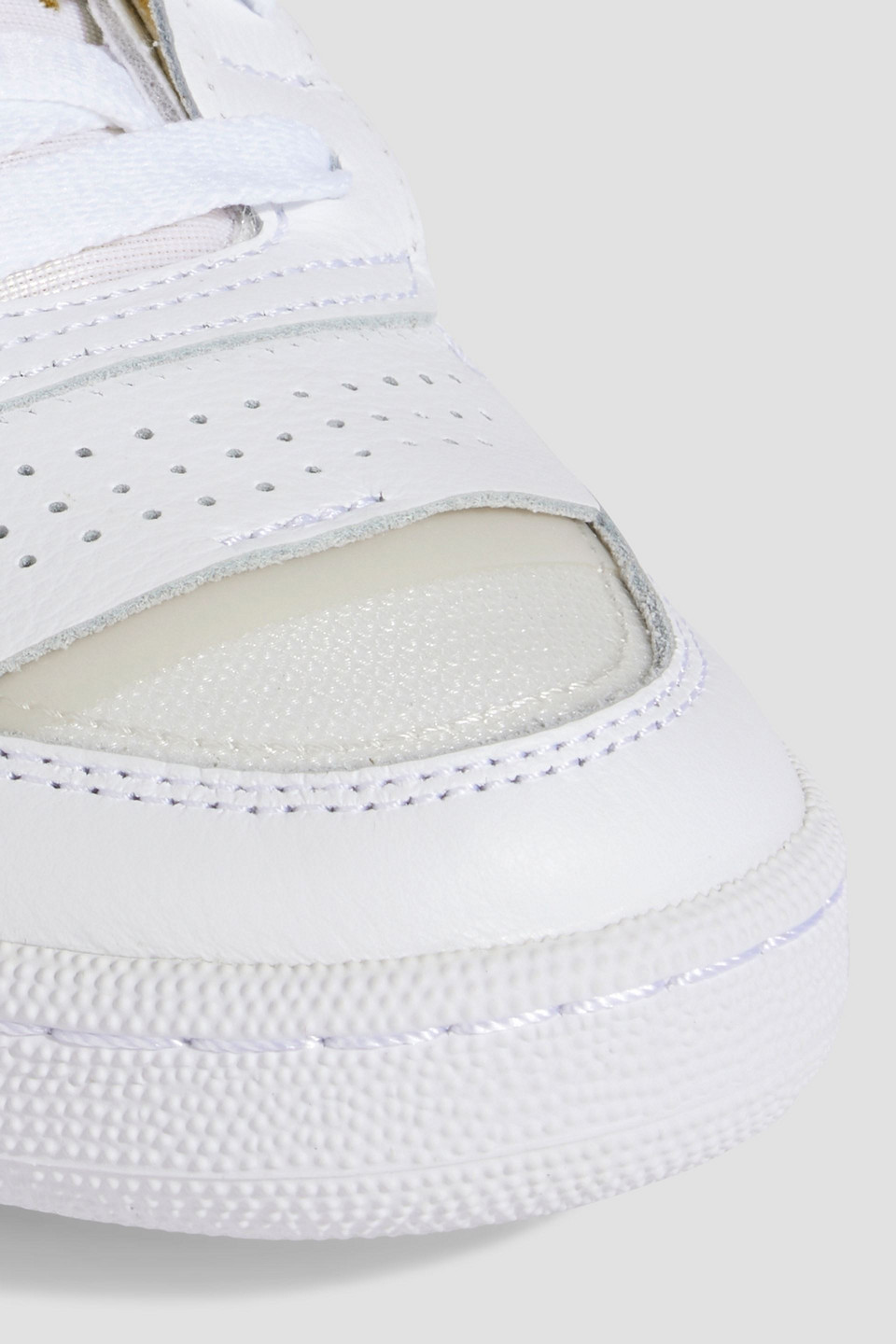 Shop Maison Margiela X Reebok Club C Mesh And Leather Sneakers In White