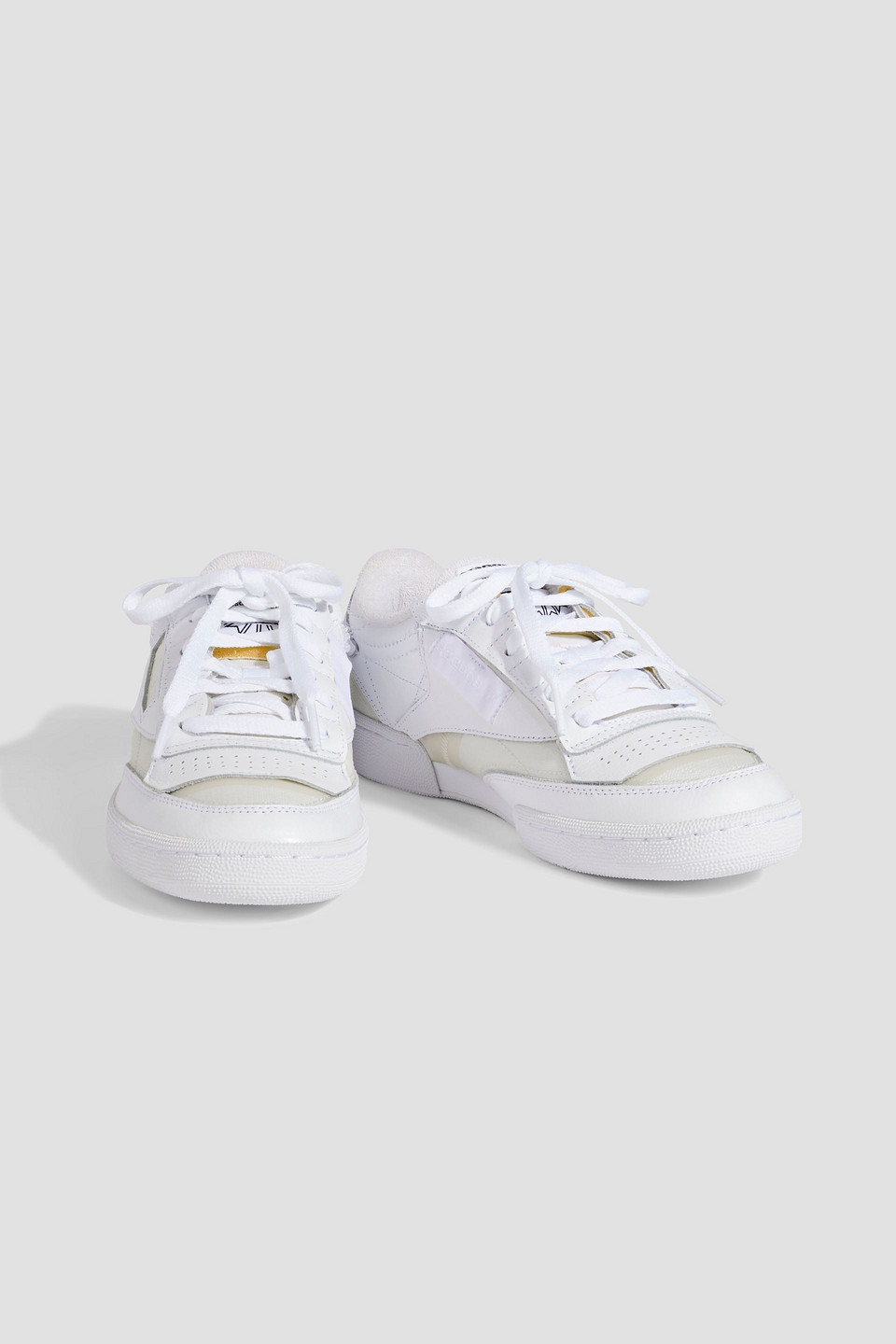 Shop Maison Margiela X Reebok Club C Mesh And Leather Sneakers In White