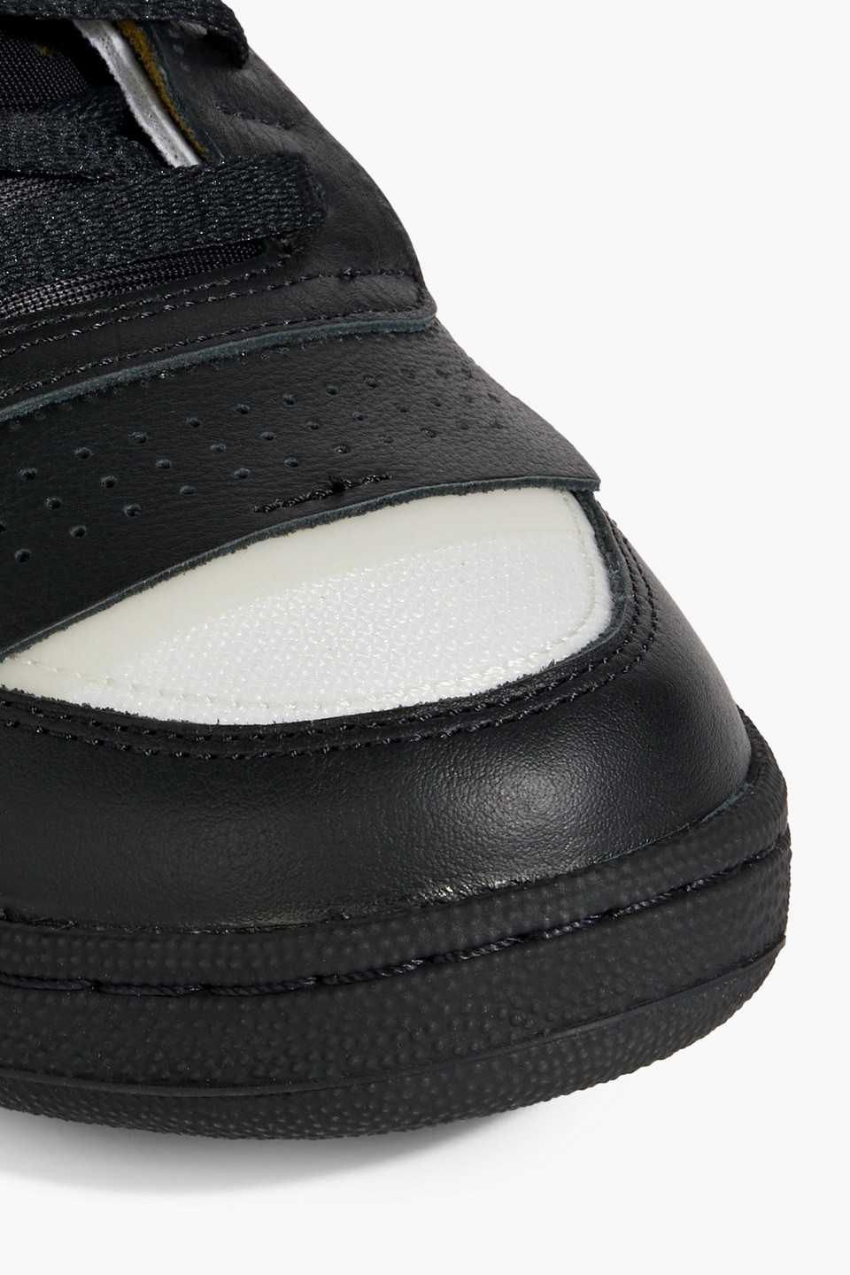 Shop Maison Margiela X Reebok Club C Mesh And Leather Sneakers In Black