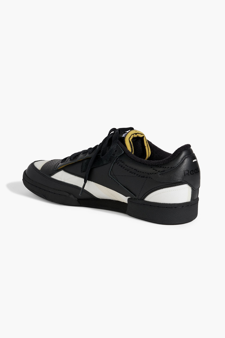 Shop Maison Margiela X Reebok Club C Mesh And Leather Sneakers In Black