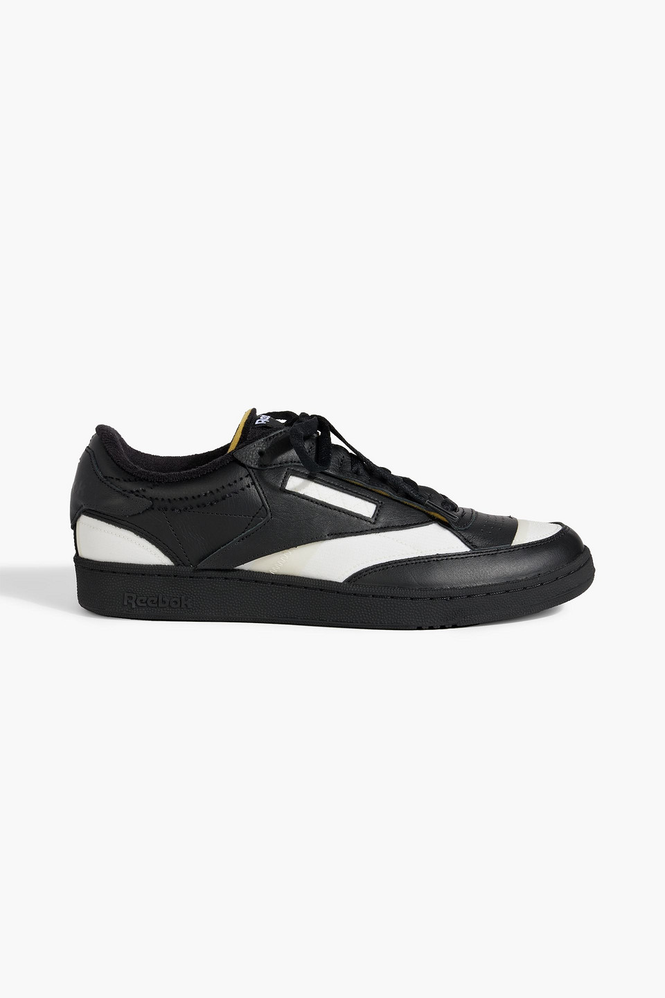 Shop Maison Margiela X Reebok Club C Mesh And Leather Sneakers In Black