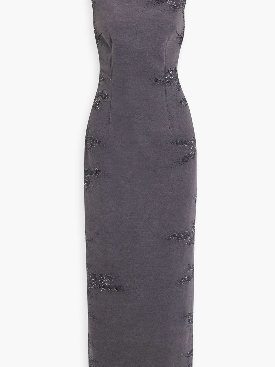 mira crystal-embellished felt maxi dress
