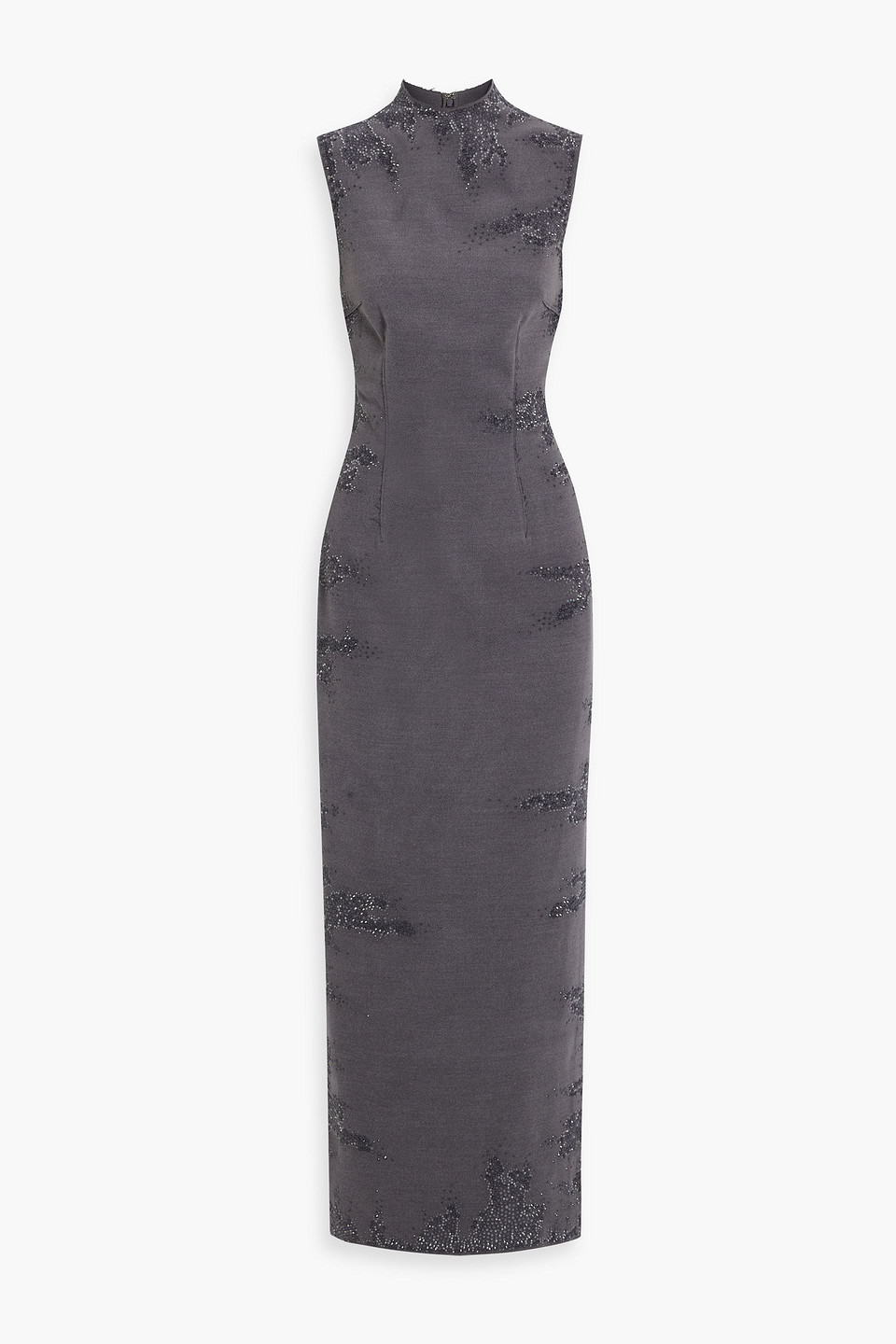 16arlington Mira Crystal-embellished Felt Maxi Dress In Charcoal