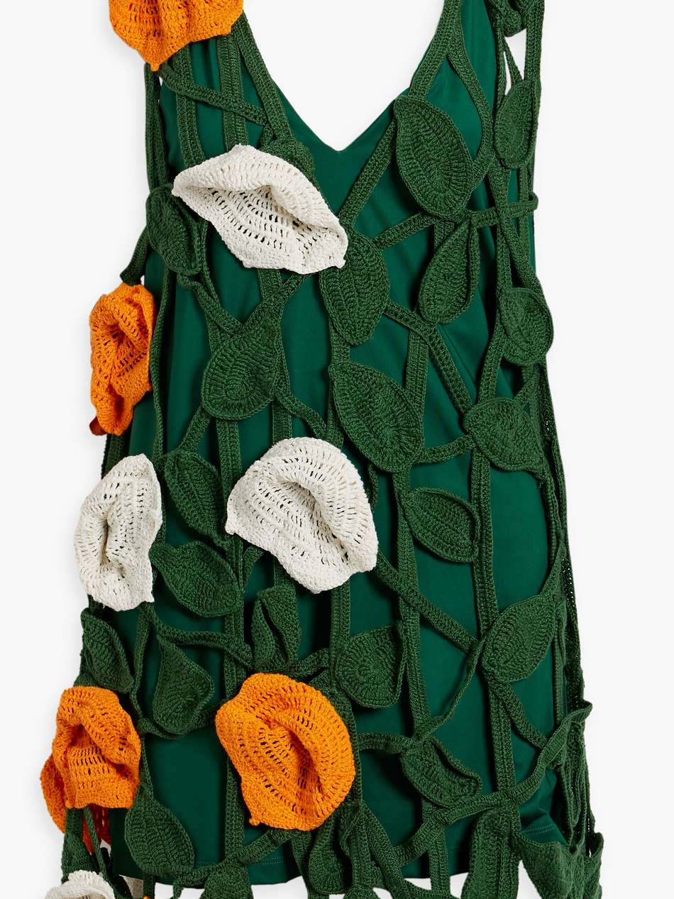 sauco sabanero nocturno crocheted cotton mini dress