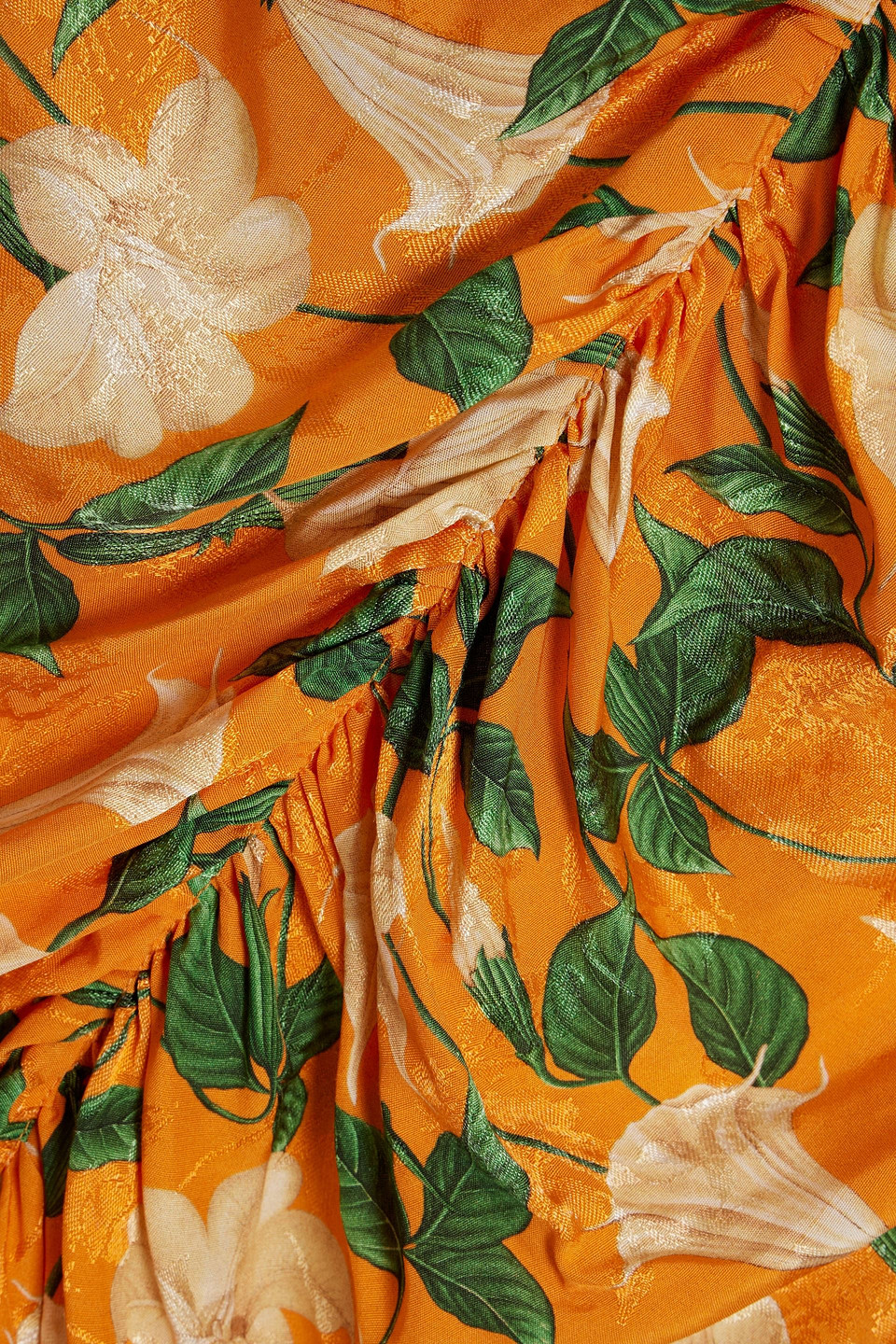 Agua By Agua Bendita Camelia Sabanero Dorado Floral-print Midi Dress In Orange