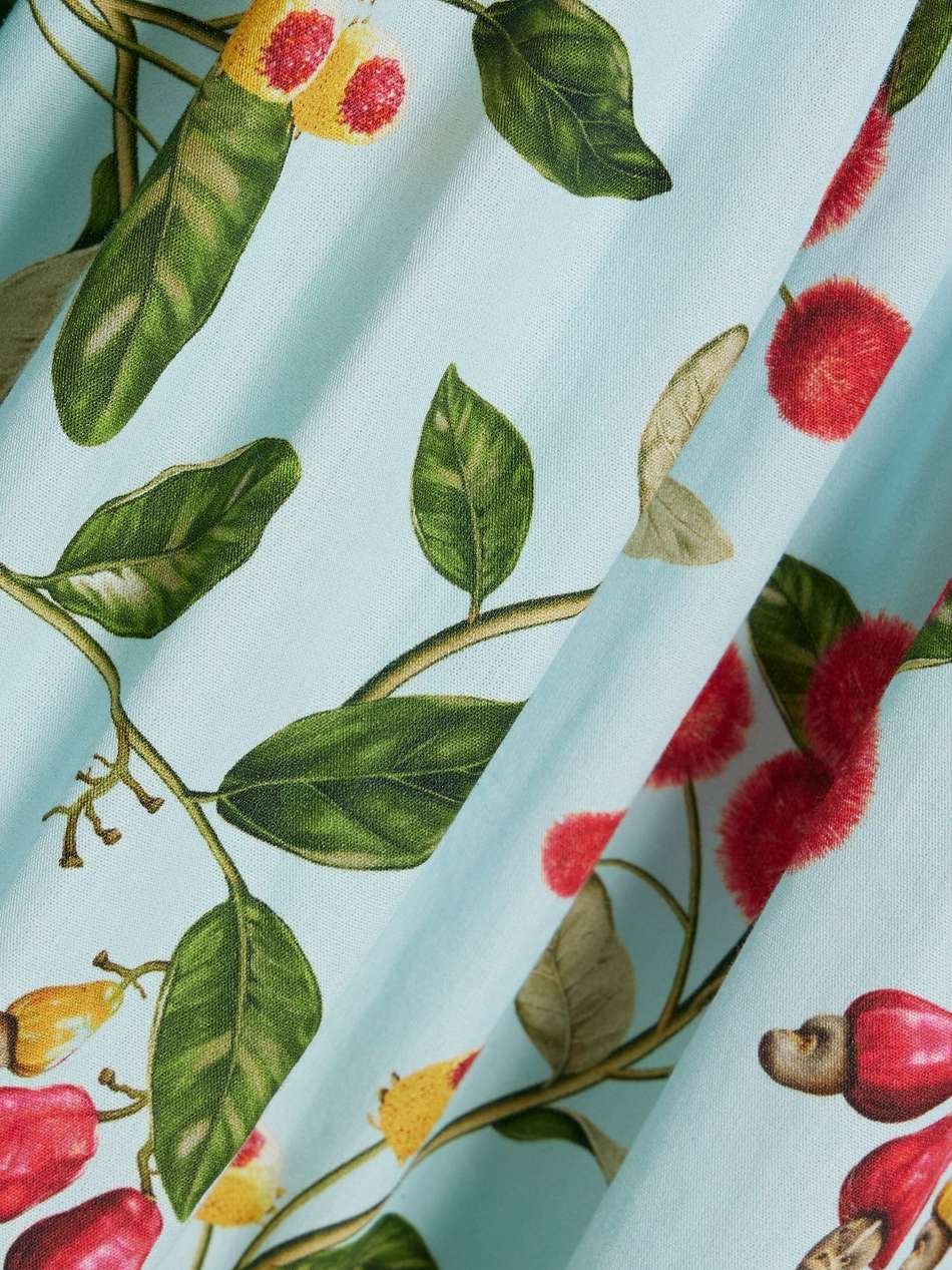 miel frutal embroidered tiered floral-print cotton-poplin midi dress