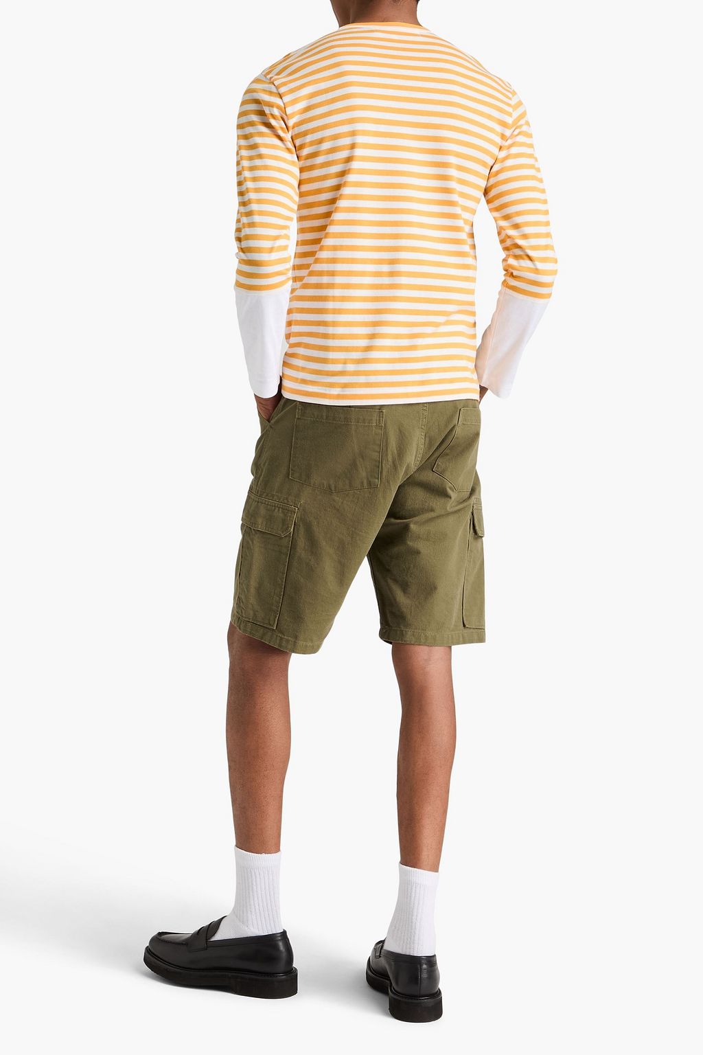 COMME DES GARÇONS PLAY Appliquéd striped cotton-jersey T-shirt
