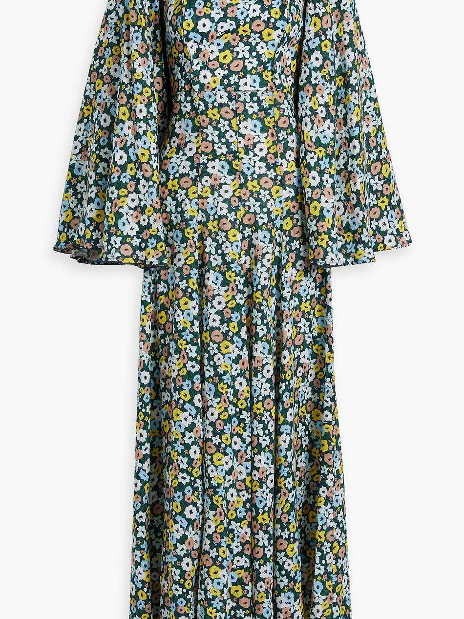 cumbia la fania marino floral-print linen maxi dress