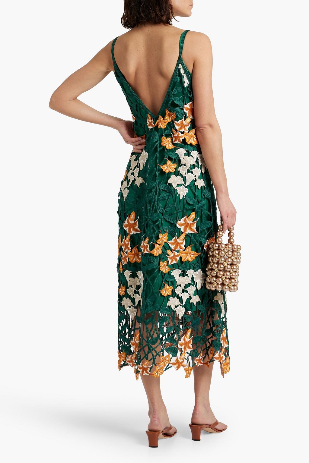 AGUA BY AGUA BENDITA Herbaluisa Sabanero crocheted midi slip dress