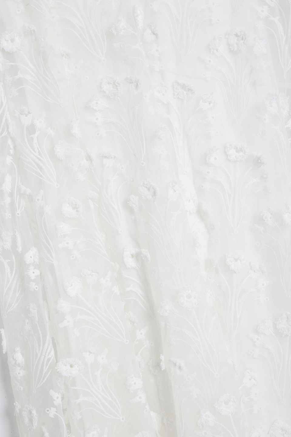 AGUA BY AGUA BENDITA HIERBALUISA DIENTE DE LEON ANECER EMBROIDERED ORGANZA MIDI SLIP DRESS