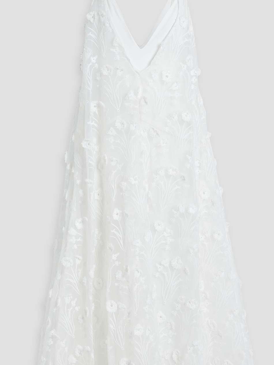 hierbaluisa diente de leon anecer embroidered organza midi slip dress
