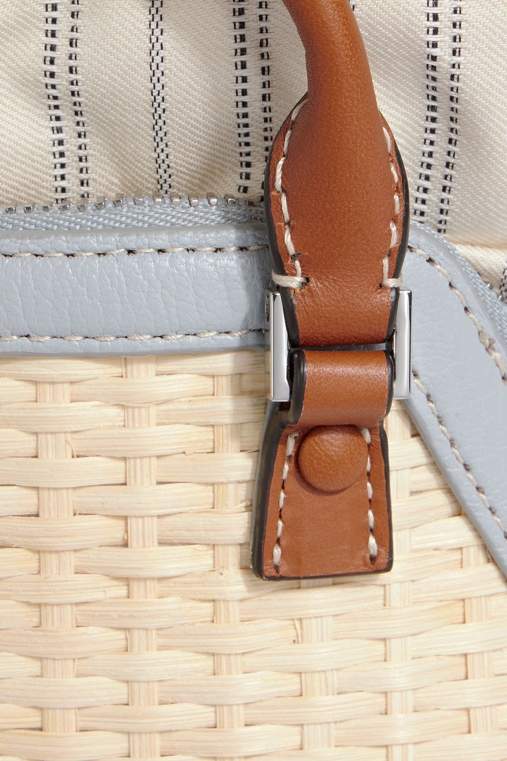 MAISON MARGIELA 5AC Classique leather-trimmed jacquard and rattan shoulder bag