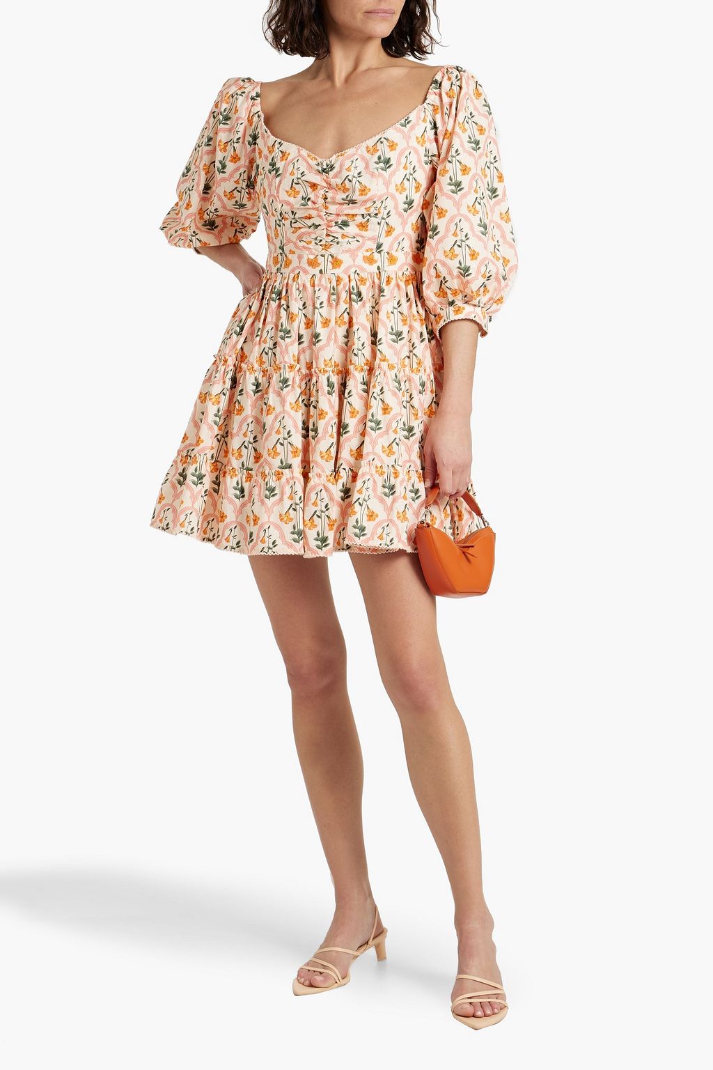 AGUA BY AGUA BENDITA Guanabana Sabanero Atardecer floral-print cotton-poplin mini dress