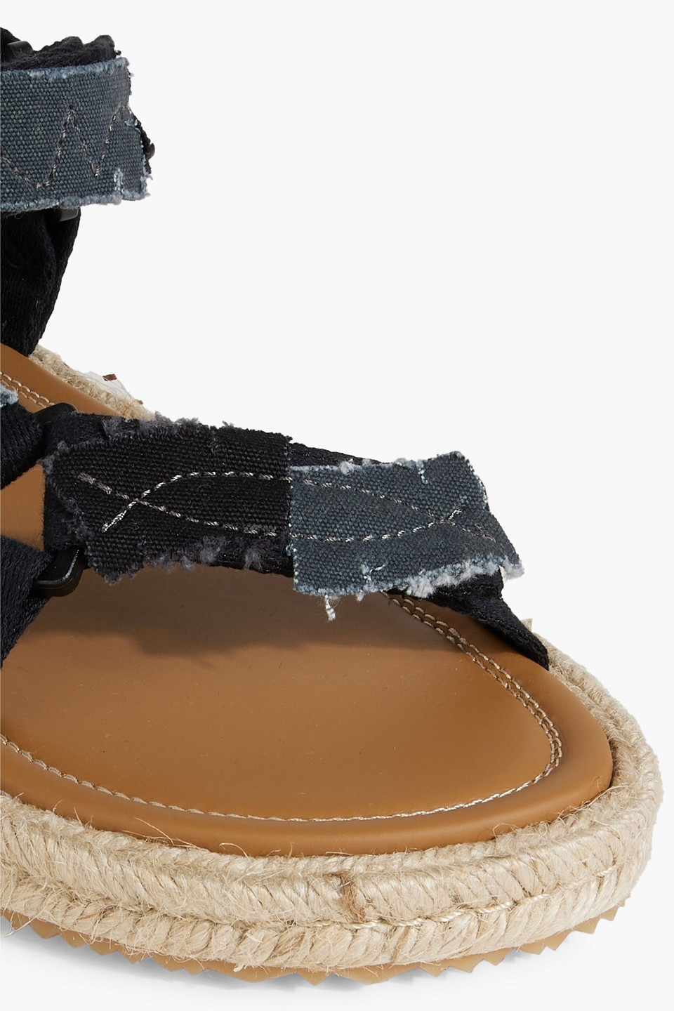 Shop Maison Margiela Denim Espadrille Sandals In Black