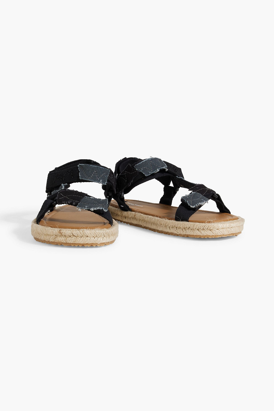 Shop Maison Margiela Denim Espadrille Sandals In Black