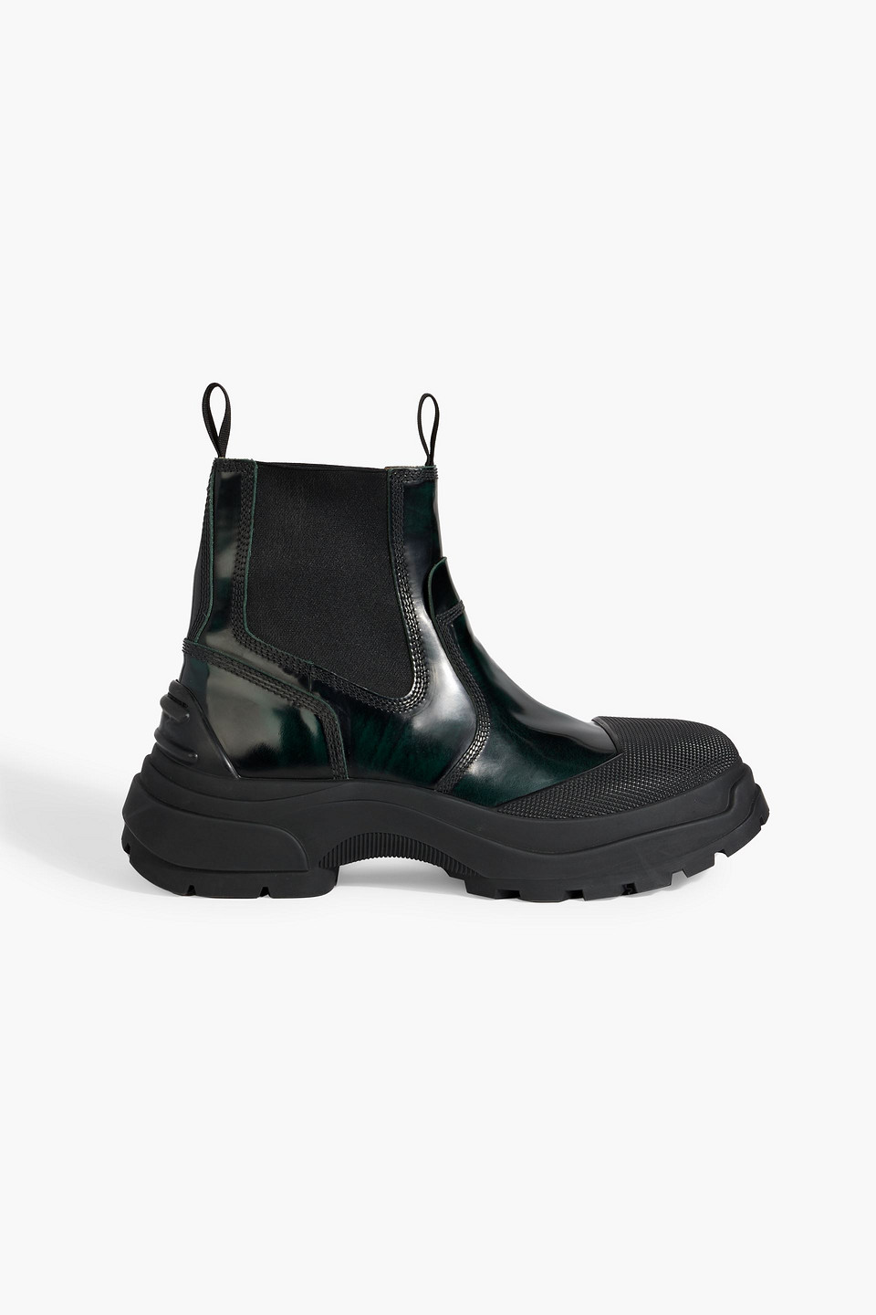 Maison Margiela Burnished-leather Chelsea Boots In Dark Green