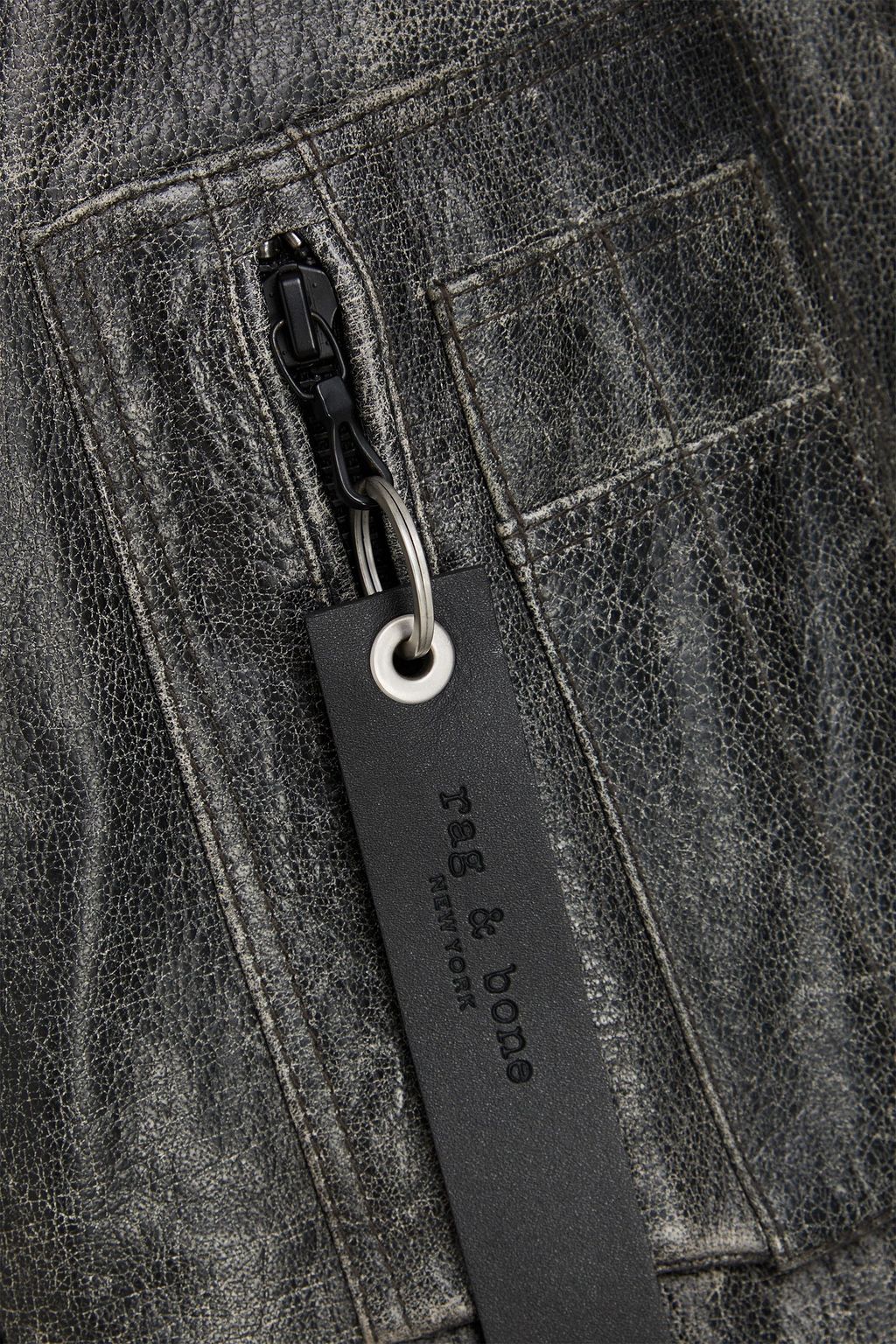 RAG & BONE Manston textured-leather bomber jacket